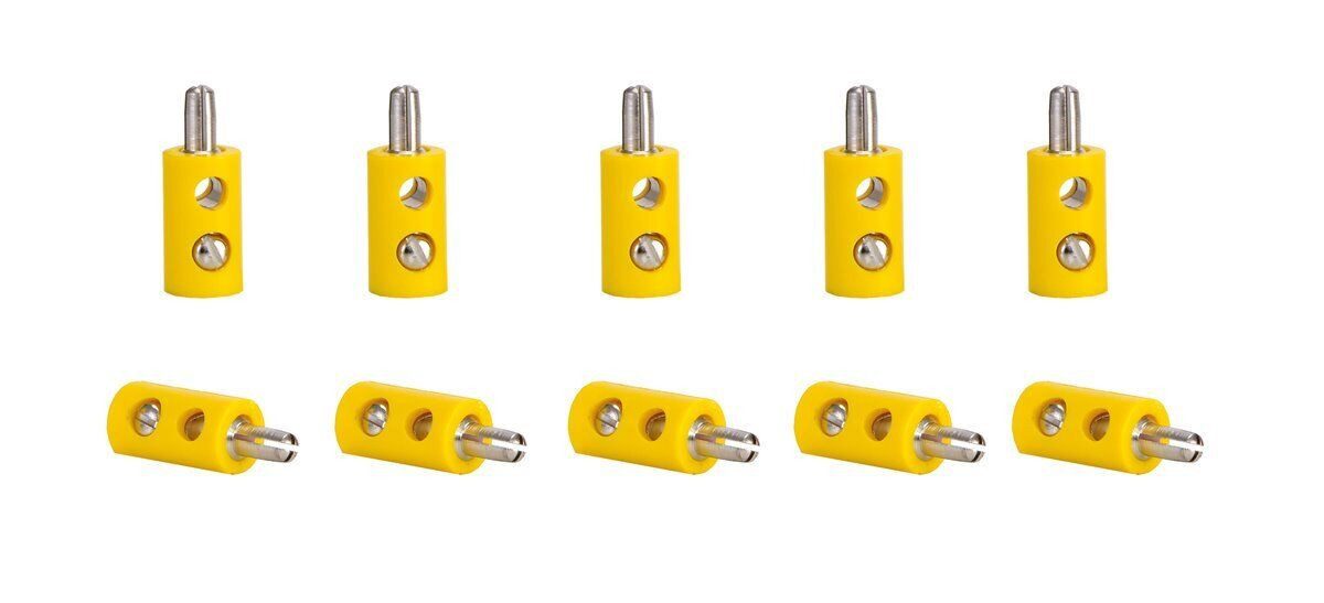 Viessmann Modelleisenbahn-Stecker Viessmann 6870 Querlochstecker Bananenstecker gelb, 10 Stück