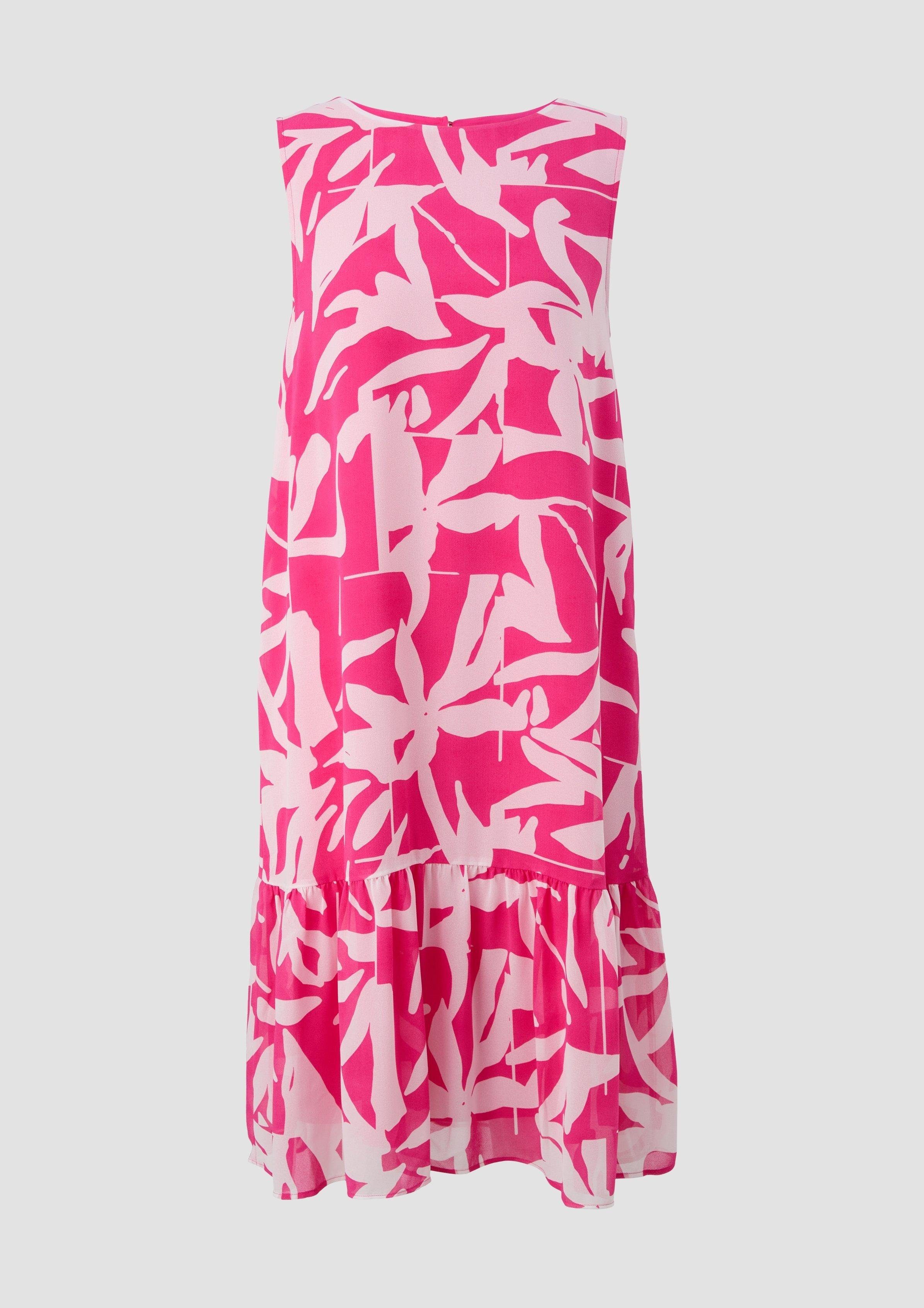 Kleid mit Minikleid Volants Comma Volants pink