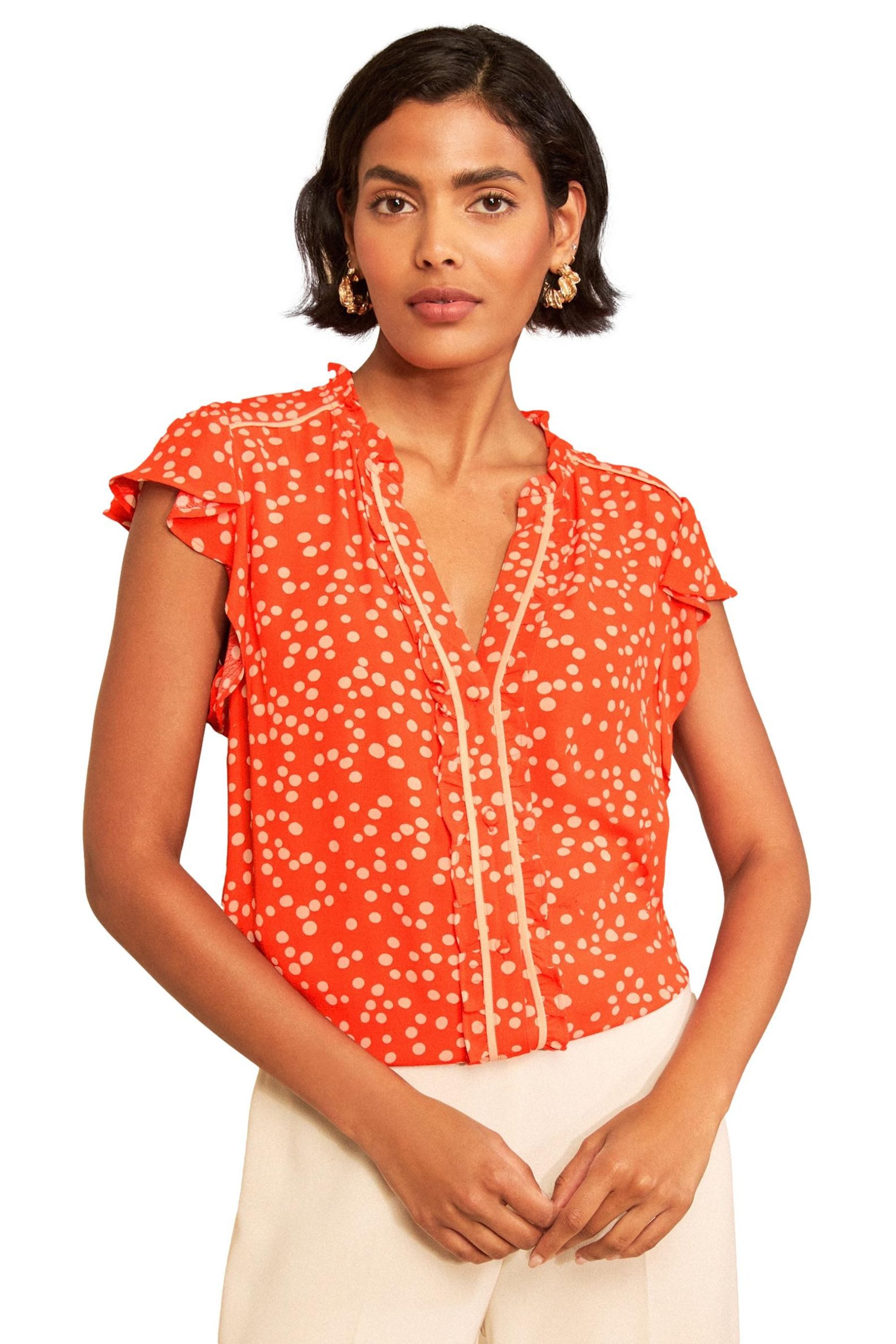 Love & Roses Blusentop Love & Roses geknöpfte Bluse mit Flatterärmeln (1-tlg)