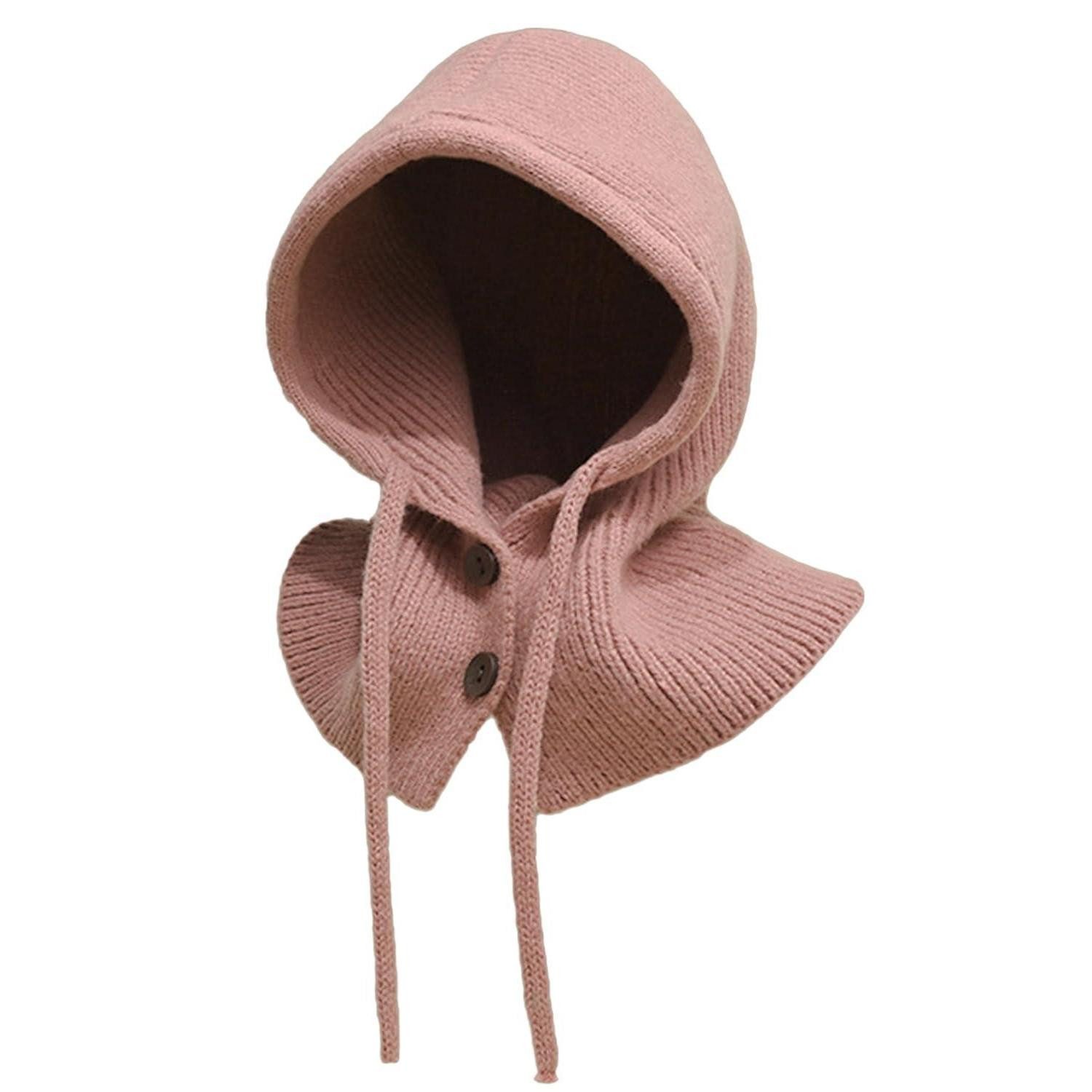 LuxusKollektion Strickmütze Wintermütze Balaclava Strick Mütze mit Kordelzug Rosa (1-St)