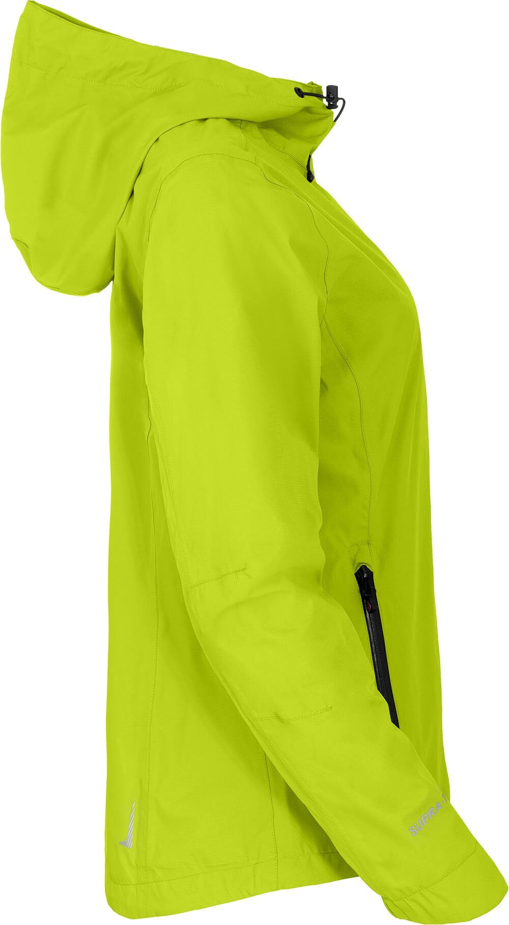 Bergson Outdoorjacke HELLI Damen Regenjacke, leuchtend mm Kurzgrößen, 12000 Wassersäule, grün Netzfutter