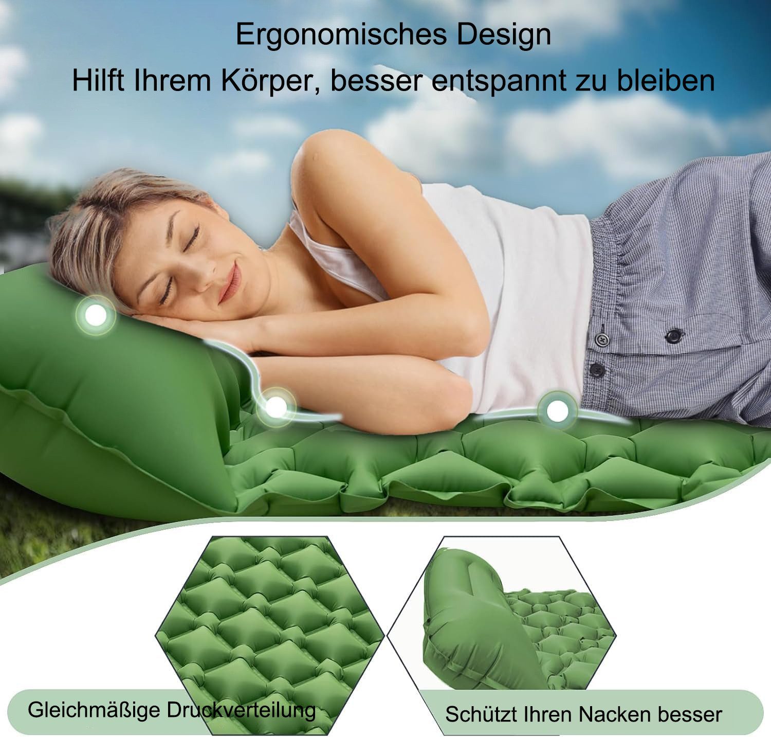 OUTMAX Isomatte Mit ultraleichte und Kissen, integrierte Fußpumpe, für Wand günstig online kaufen