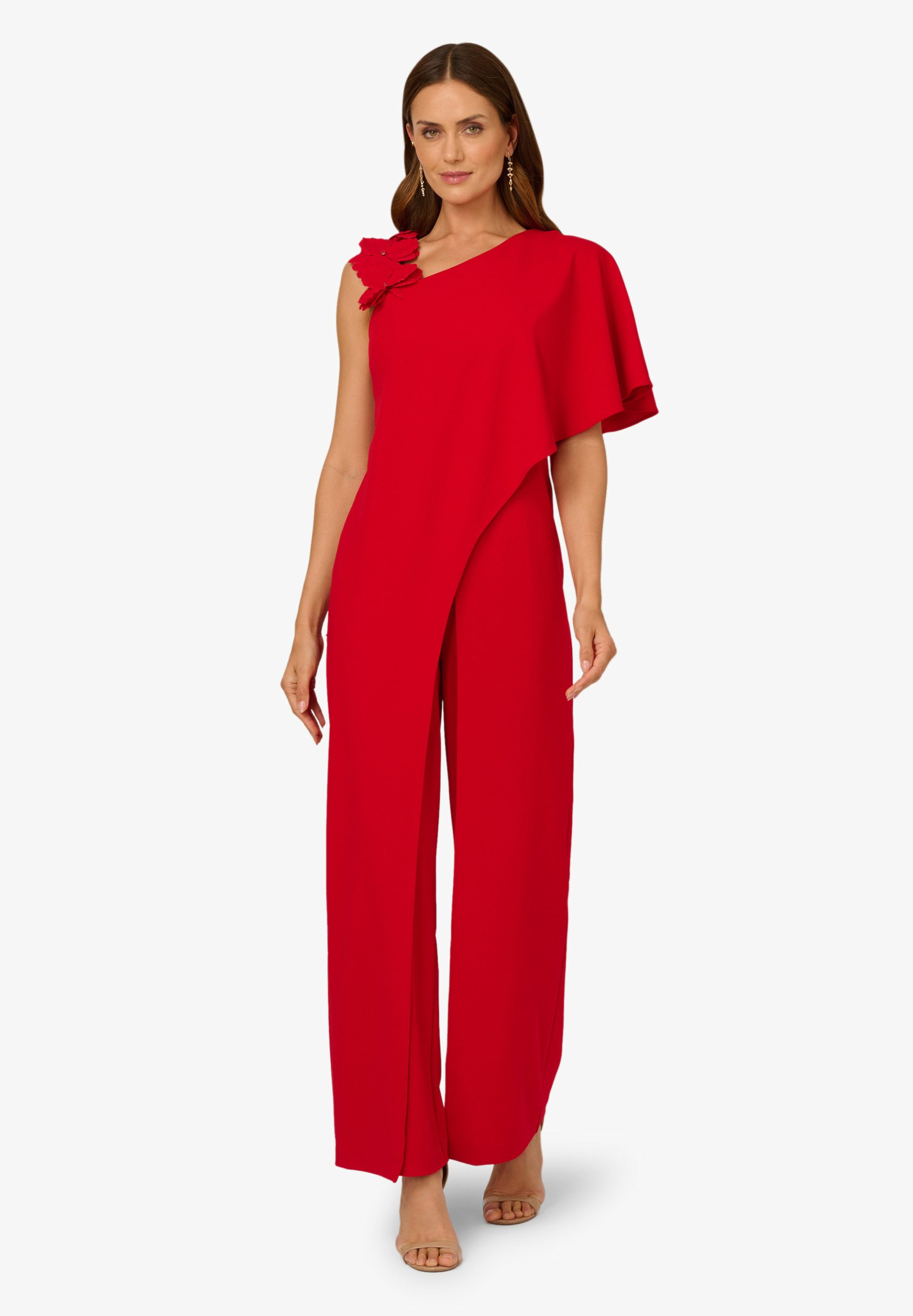 Adrianna Papell Jumpsuit Asymmetrical Crepe Jumpsuit Ausgestellt, fließend, günstig online kaufen