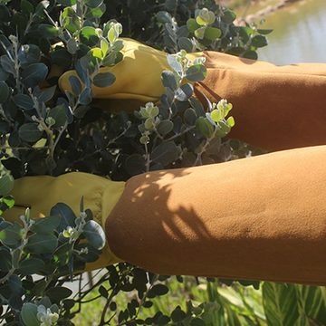 Atäsi Gartenhandschuhe Gartenhandschuhe aus Leder Dornensichere Lange Handschuhe M