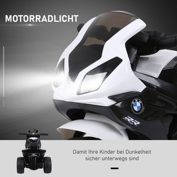 HOMCOM Elektro-Kindermotorrad Kinderfahrzeug Lizensiert von BMW S1000RR Kindermotorrad Stahl Schwarz, Belastbarkeit 20 kg, (1-tlg), L66 x B37 x H44 cm