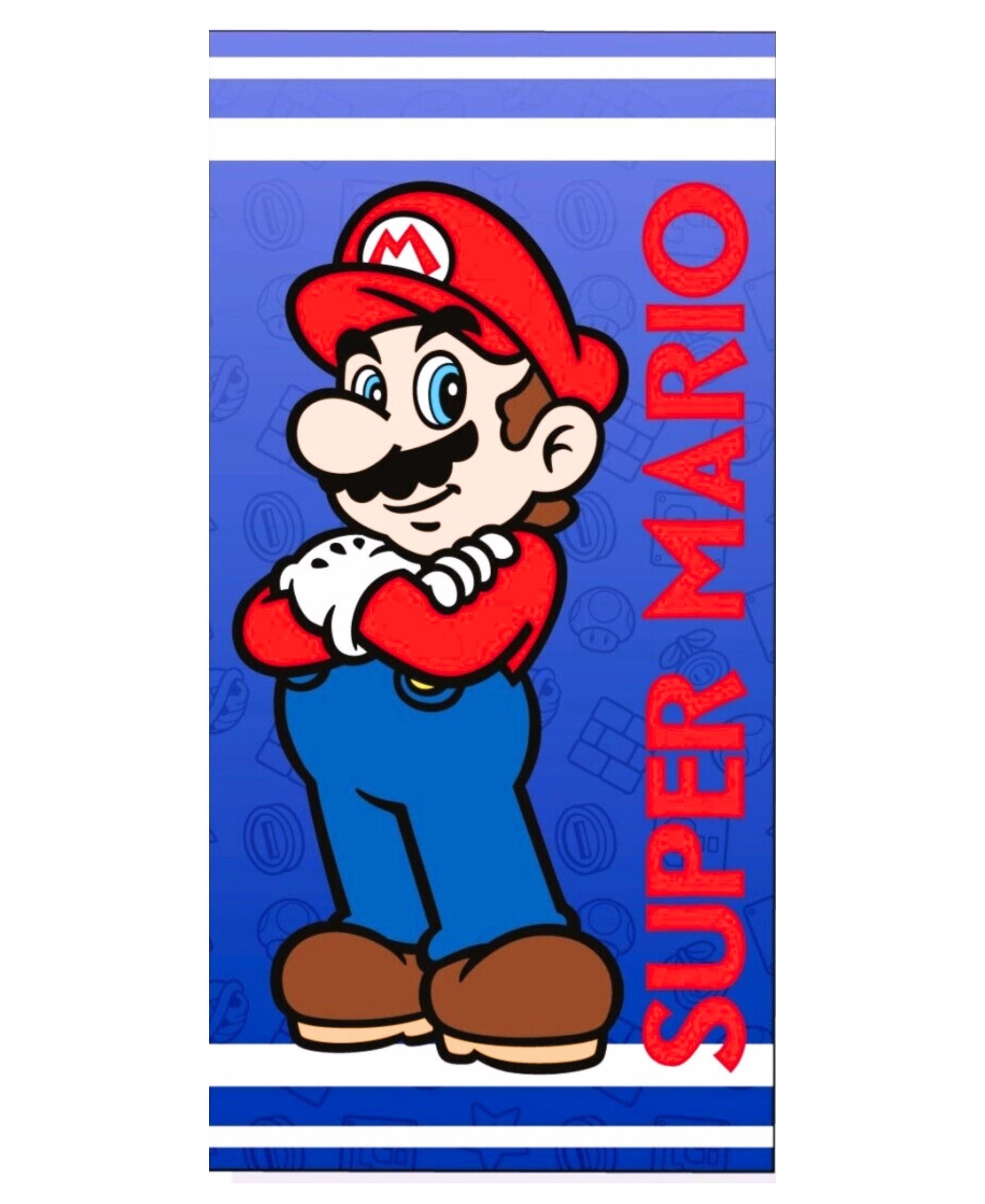 Super Mario Badetuch, Mikrofaser, Kinder Strandtuch 70 x 140 cm schnelltrocknend