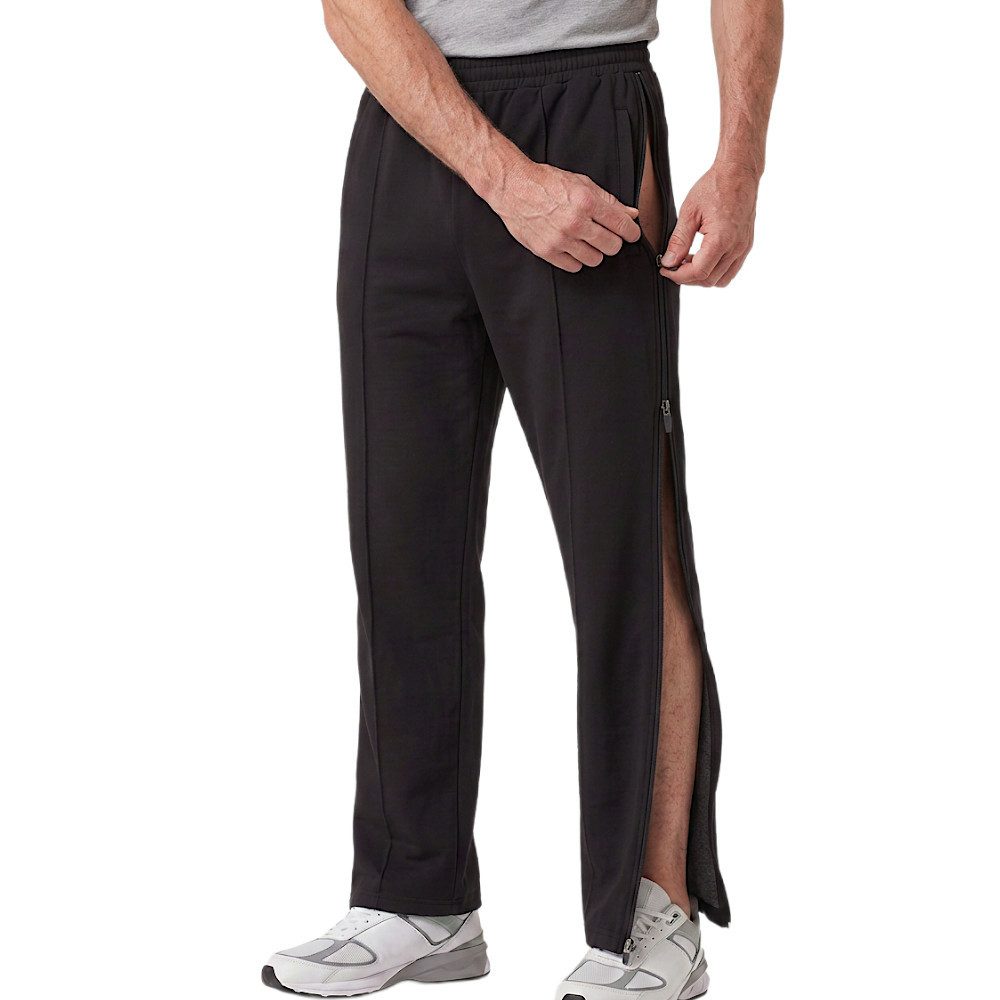 Herbold Sportswear Trainingshose Herren Reha Hose 2-Wege Reißverschluss Freizeithose Kurhose, auch in Kurzgröße