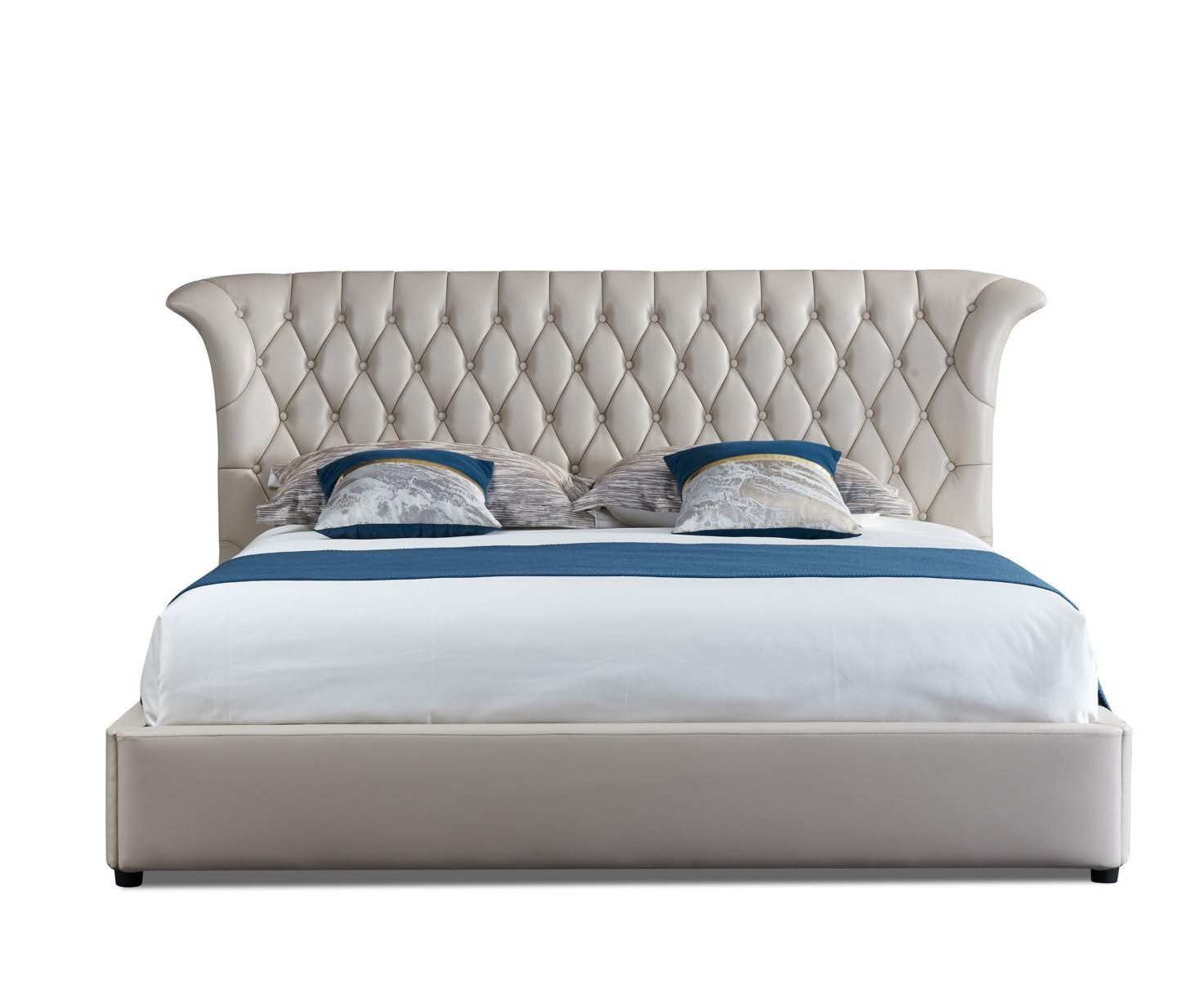 Xlmoebel Polsterbett Chesterfield Polsterbett aus hochwertigem Leder in elegantem Design (Bett, 1-tlg., Bett), Hergestellt in Europa