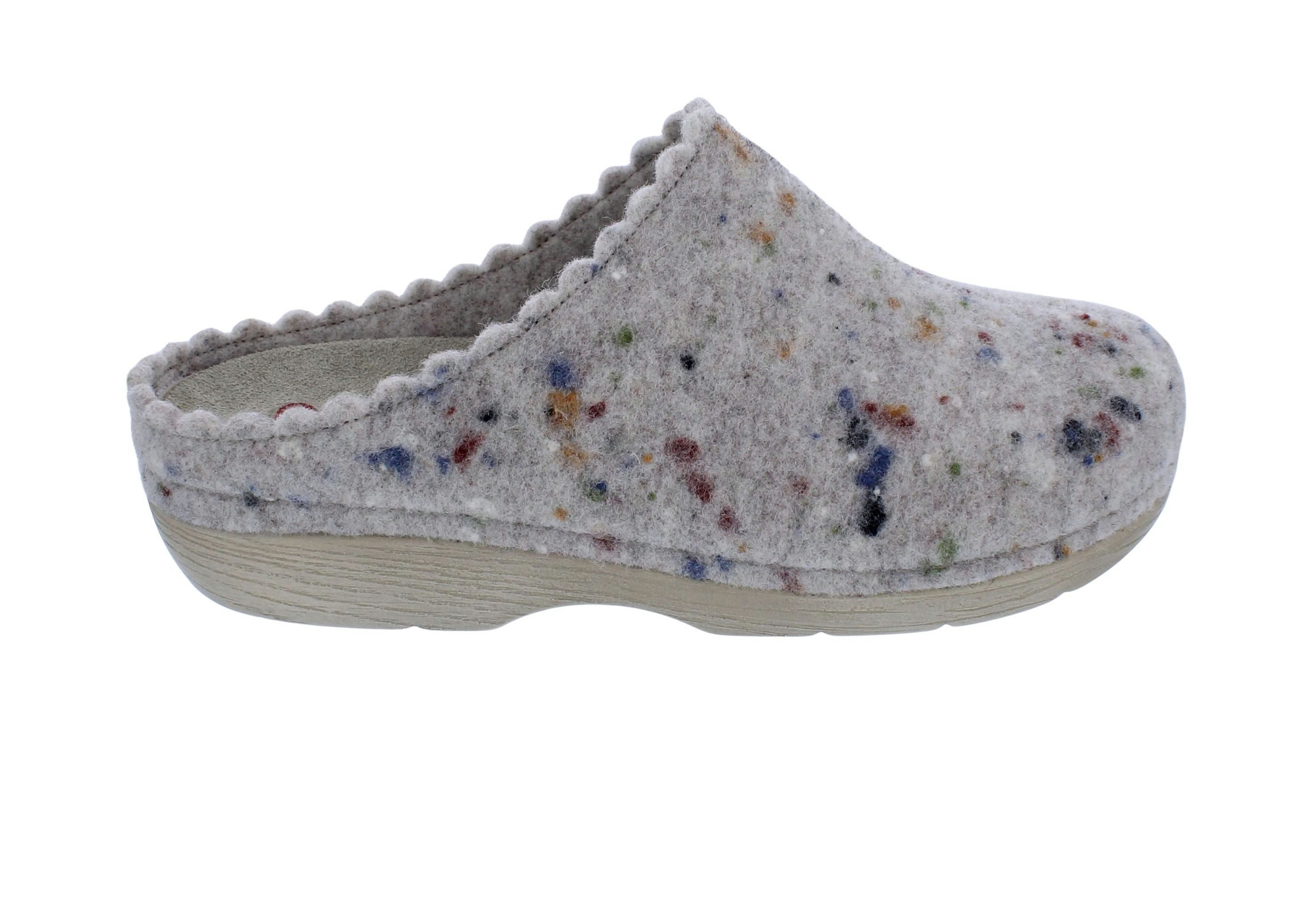 BERKEMANN Berkemann Hausschuh Edona 3152-715, Filz, Beige-Tupfen, Weite H, Fußbe Pantoffel