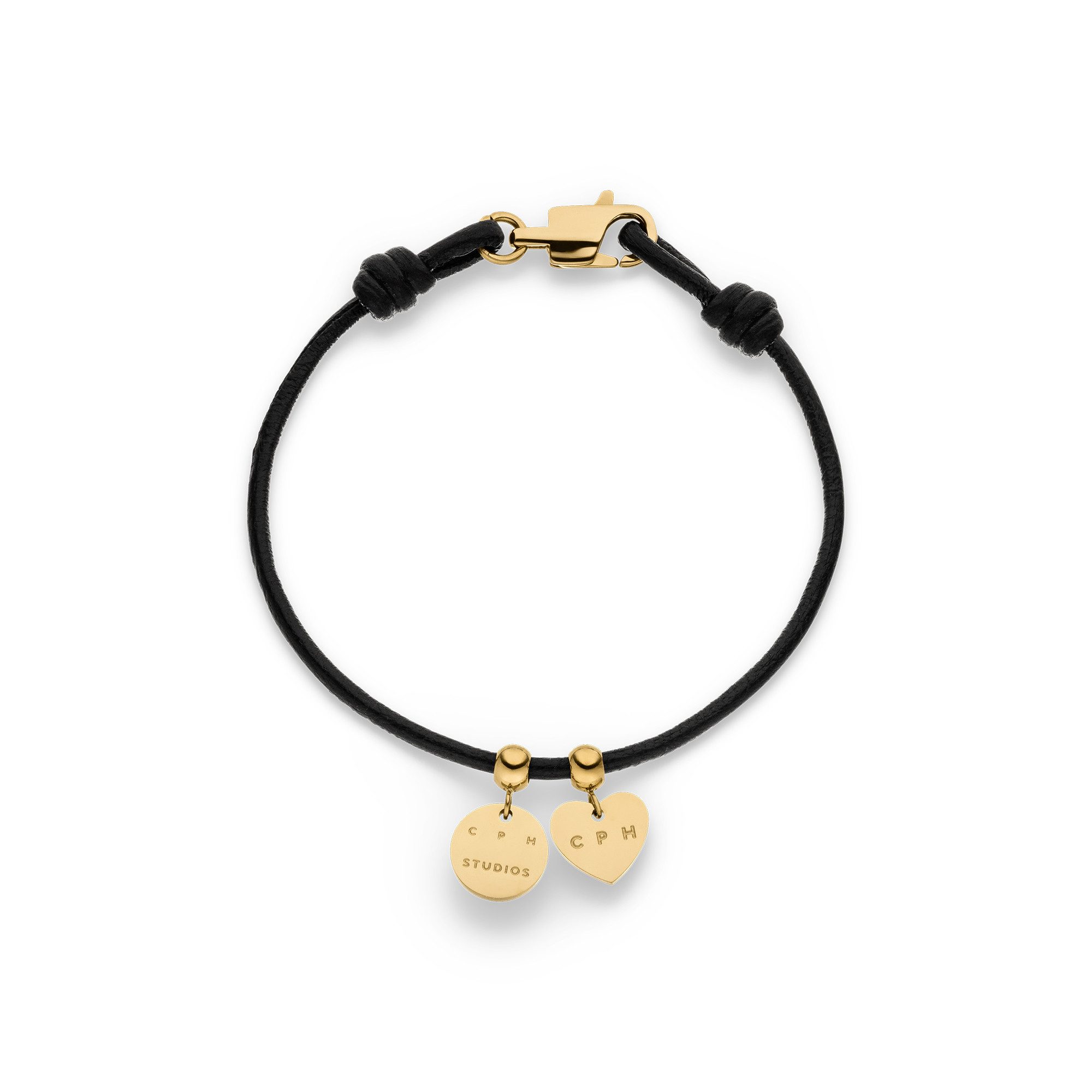 Copenhagen Studios Armband Schmuck Geschenk Edelstahl Leather Charms, Herz