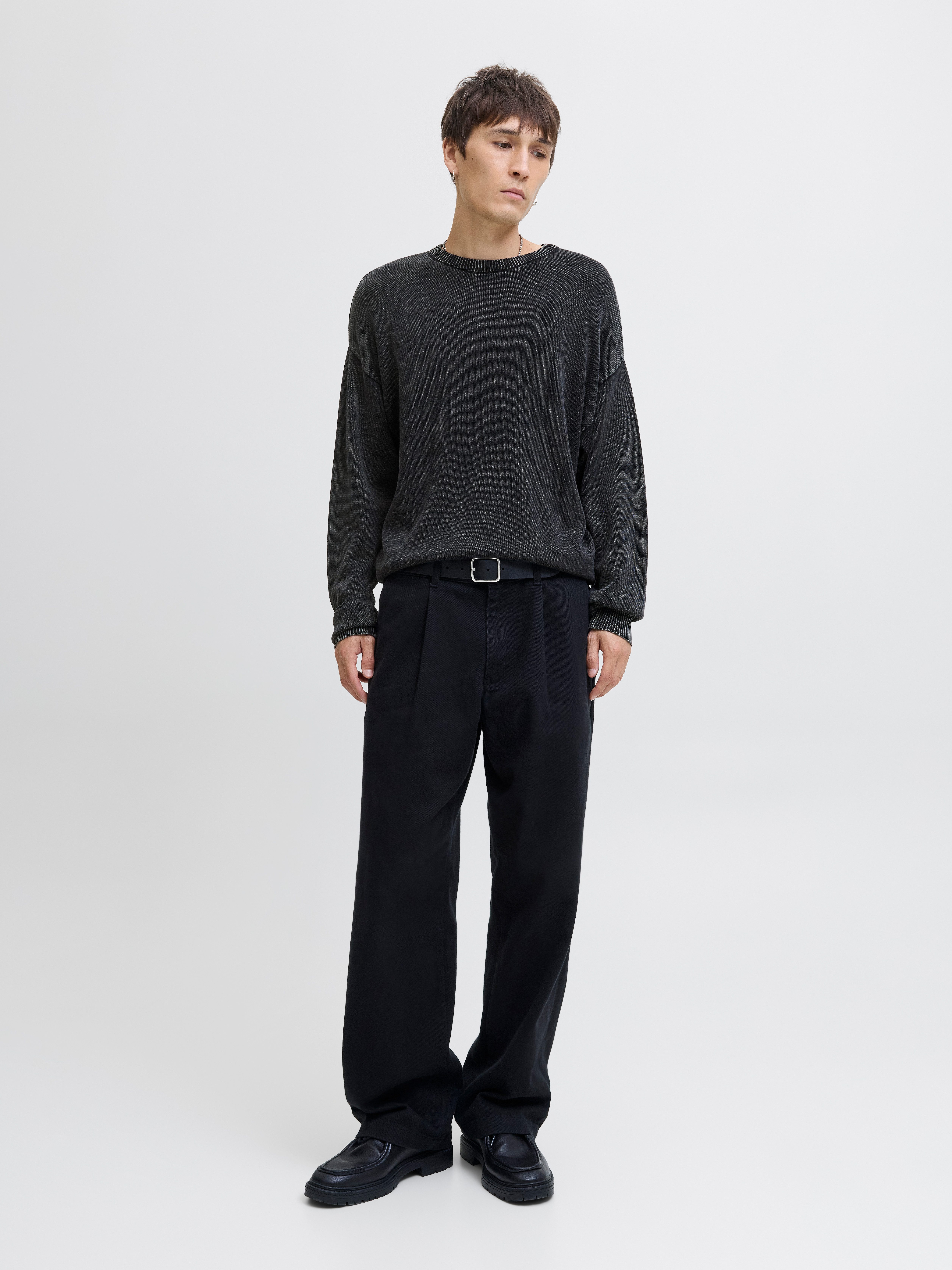 Jack & Jones Rundhalspullover JJECHARGE FADED KNIT CREW NECK NOOS