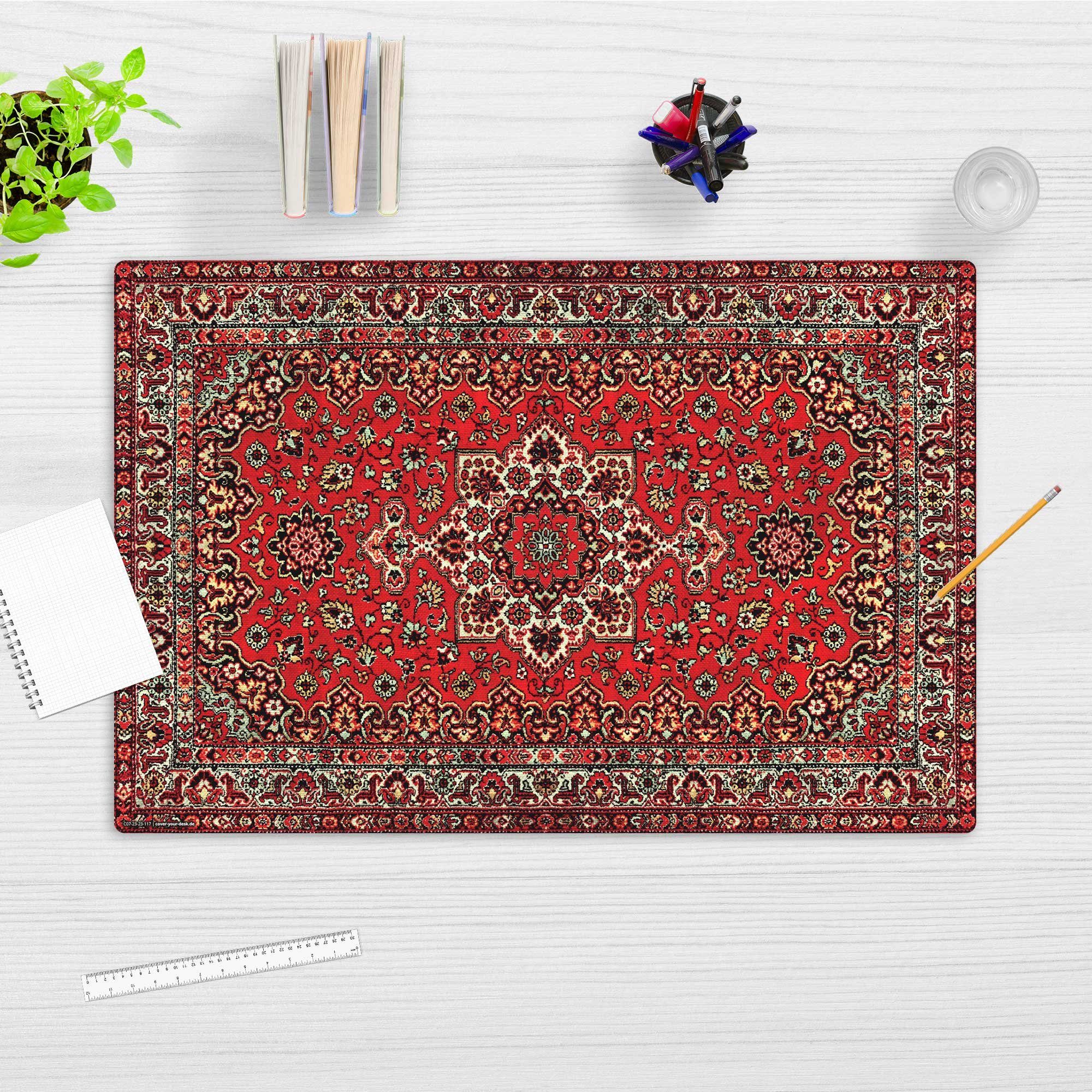 cover-your-desk.de Schreibtischunterlage abwaschbar - Orientalischer Teppich - premium Vinyl - Made in Germany
