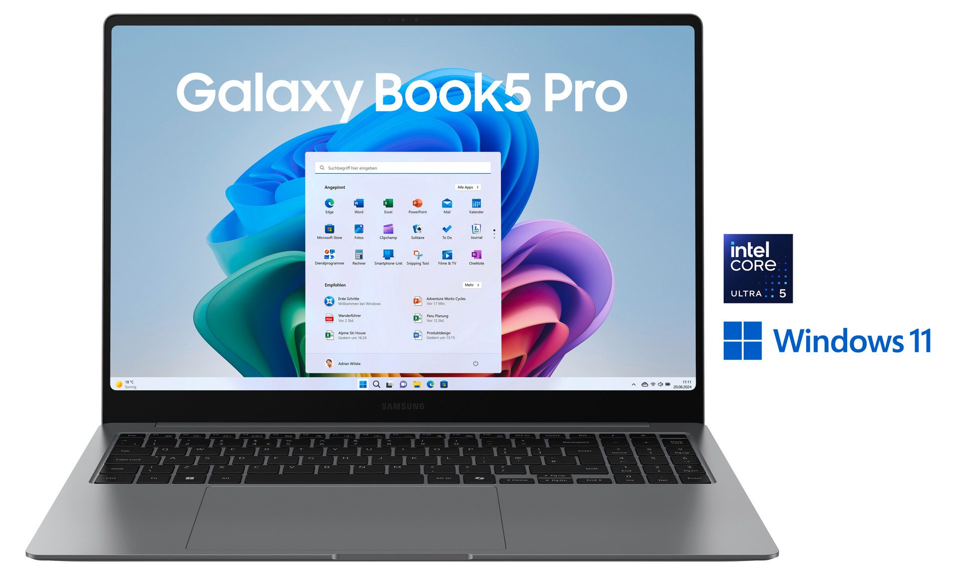 Samsung Galaxy Book5 Pro 16 (NP960X) Convertible Notebook (40,64 cm/16 Zoll, Intel Ultra 5 226V, ARC, 512 GB SSD)