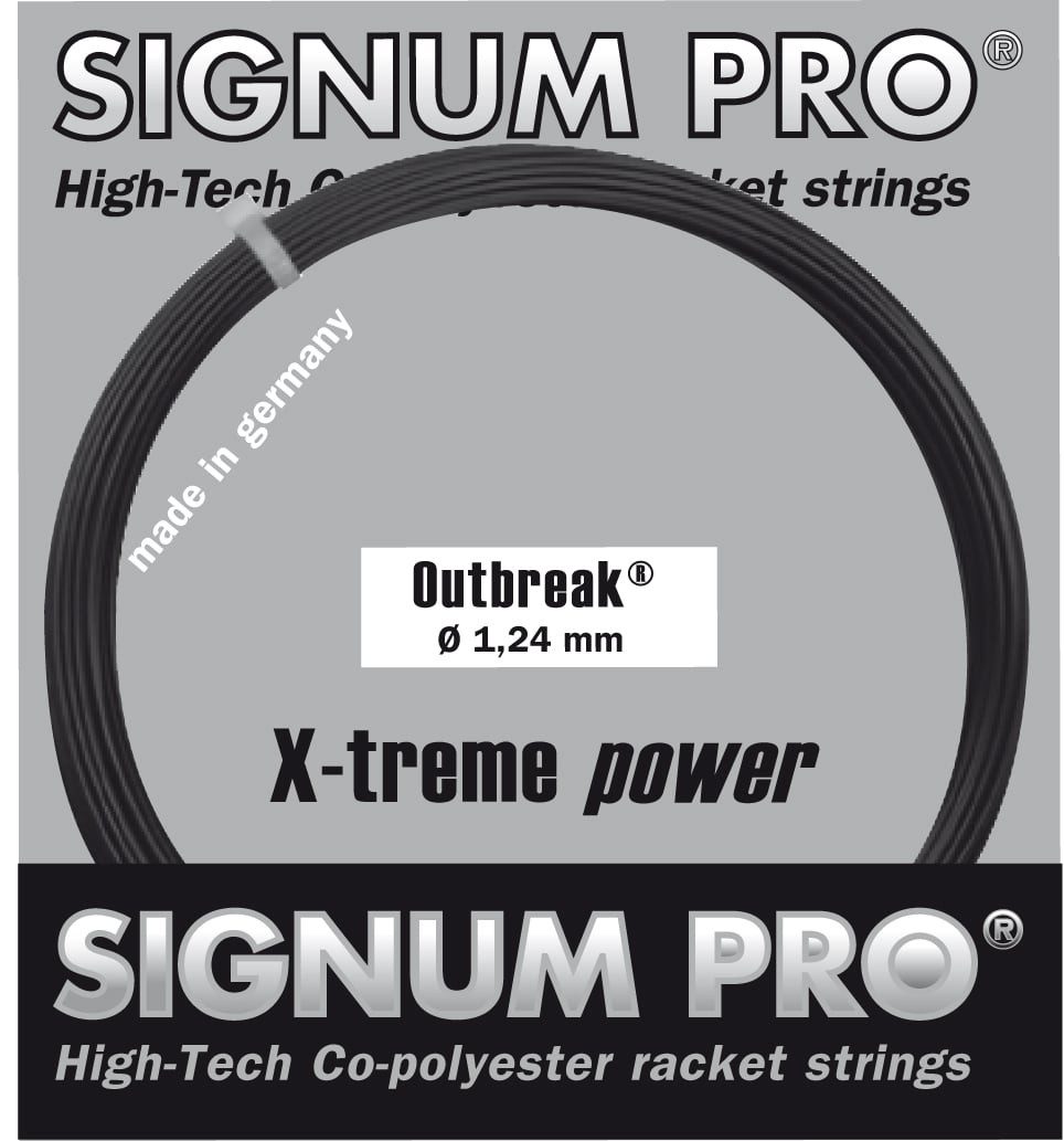 Tennissaite Outbreak (Haltbarkeit+Power) anthrazitgrau 12m Set