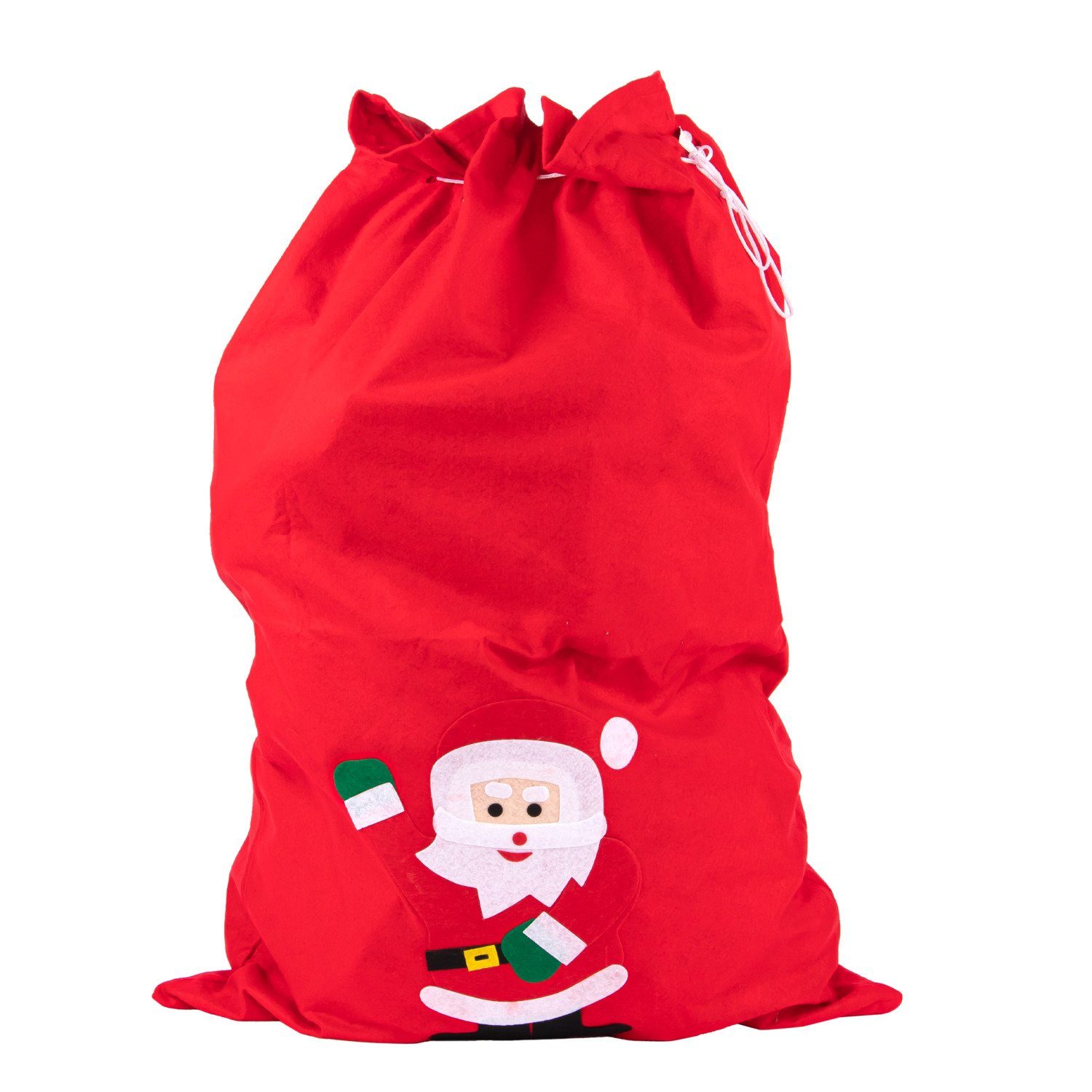 Idena 8580196 Weihnachtsmann-Sack cm, Filz - 60 x rot, Weihnachtsmann Idena 90 Motiv, mit