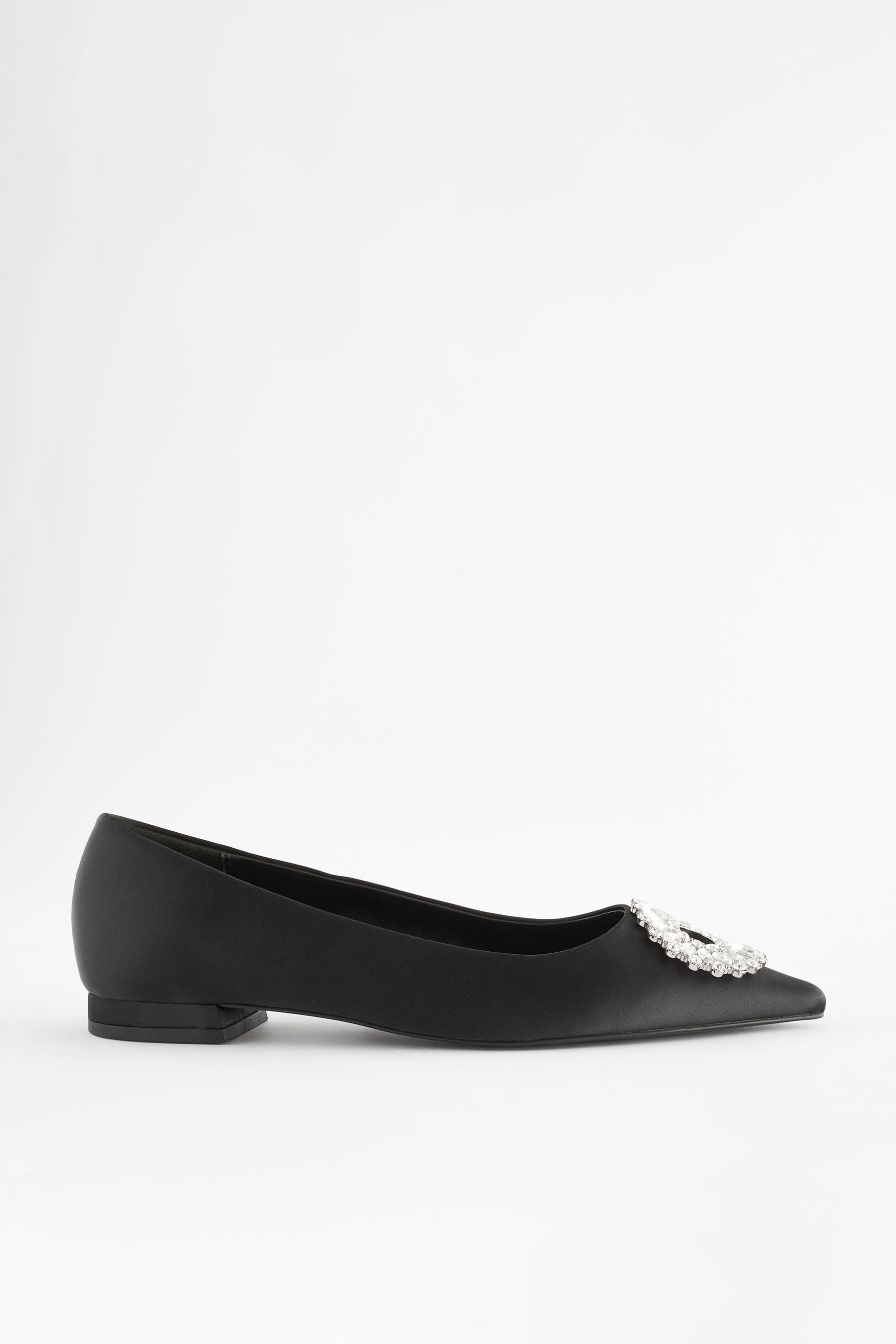 Next Forever Comfort® Spitze Schuhe mit Schmucksteinen Slipper (1-tlg) Black