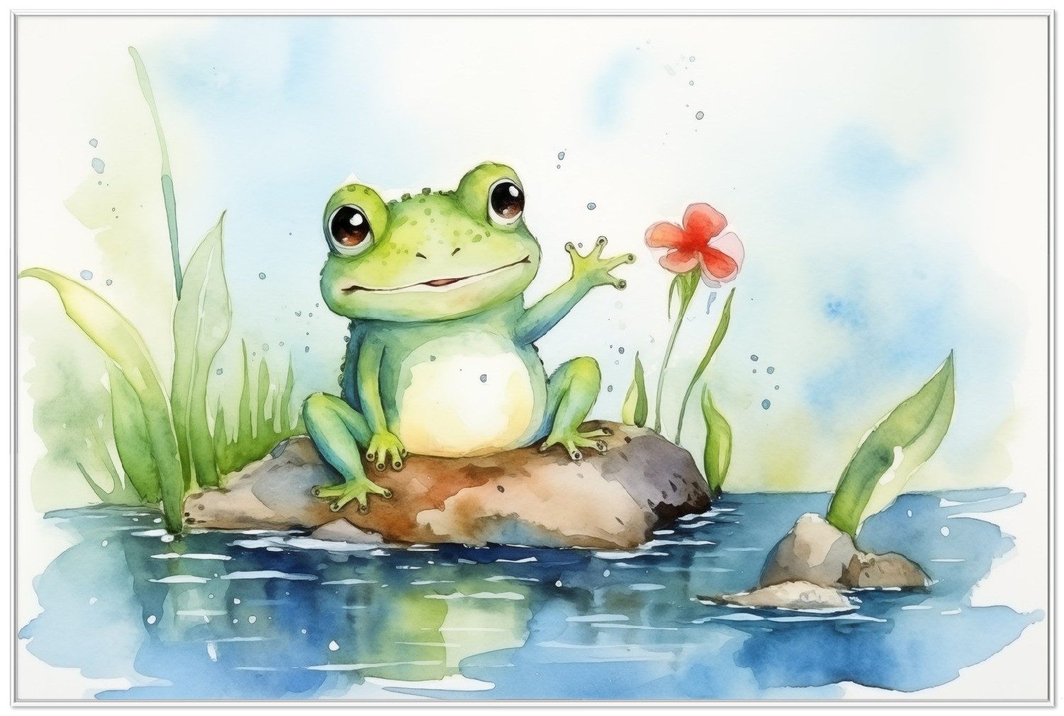 Wallario Poster, Frosch in Aquarell, in günstig online kaufen
