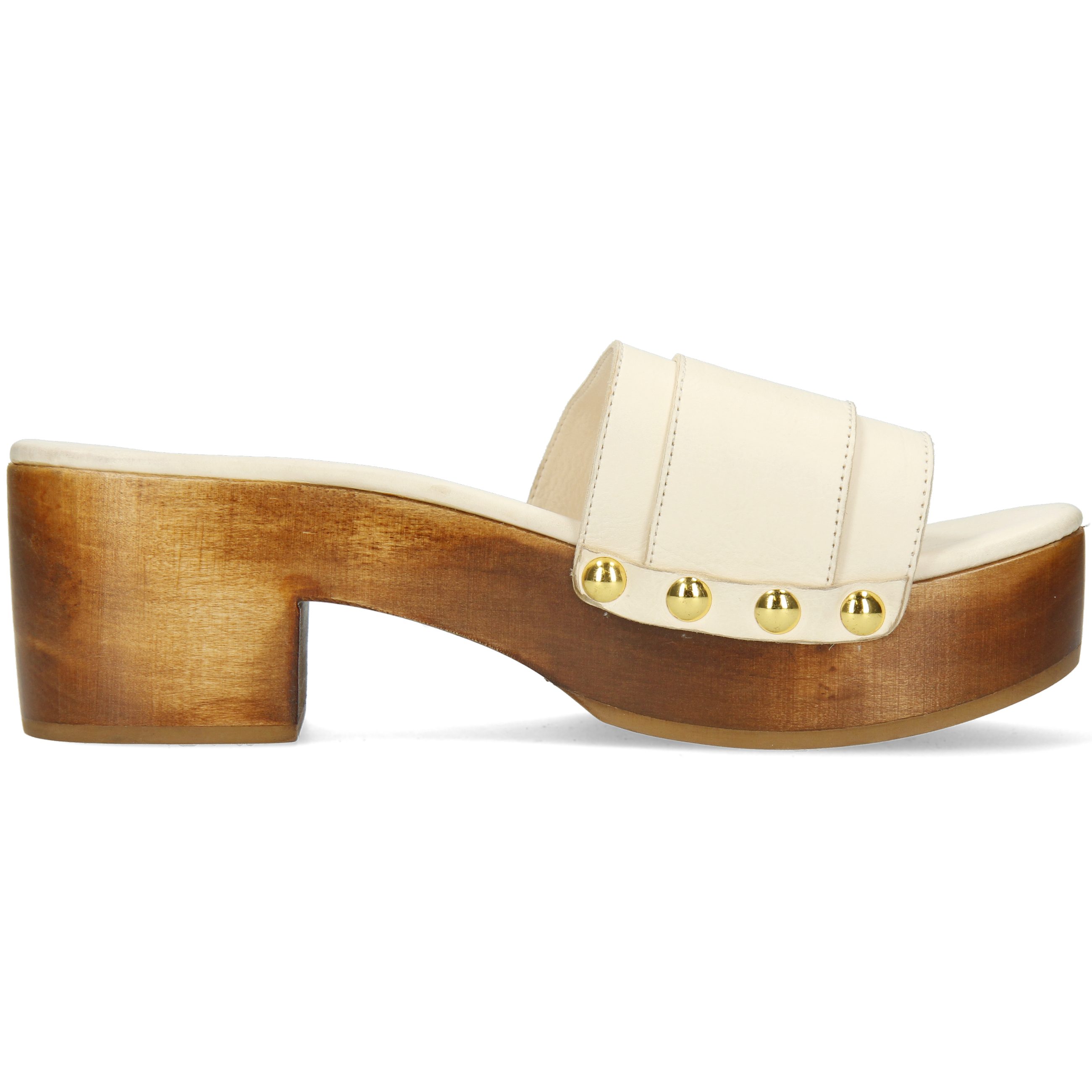 Melvin & Hamilton Layla 1 Leder-Clogs für Damen Clog Block-Absatz, Echtes Leder, Vegetabile Gerbung