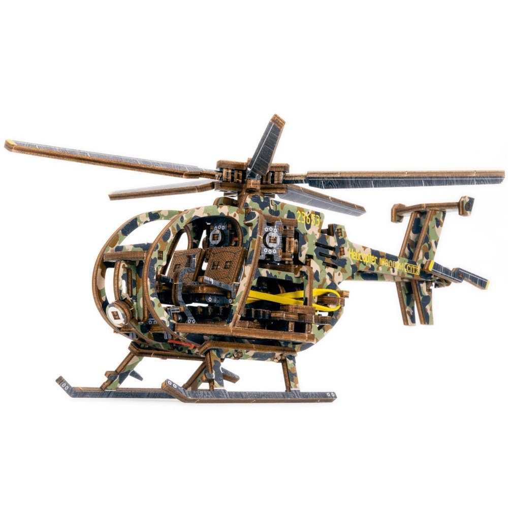 DIY 3D Holz Puzzle Hubschrauber Heli Modell Baukasten Spielzeug Puzzle Geschenk 