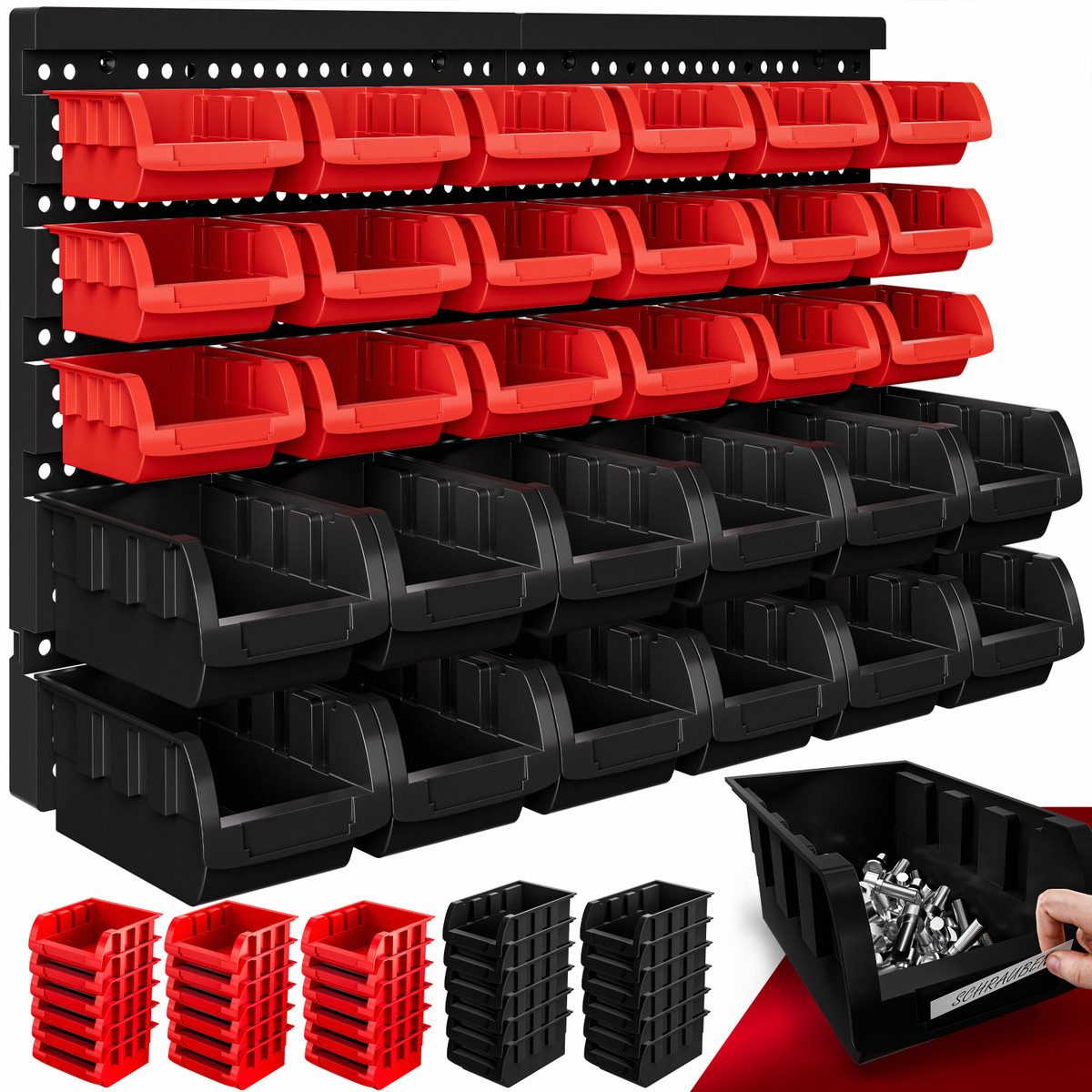 monzana Wandregal, Stapelboxen 32 tlg Box Starke Wandplatten Erweiterbar We günstig online kaufen