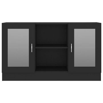 furnicato Sideboard Vitrinenschrank Schwarz 120x30,5x70 cm Spanplatte