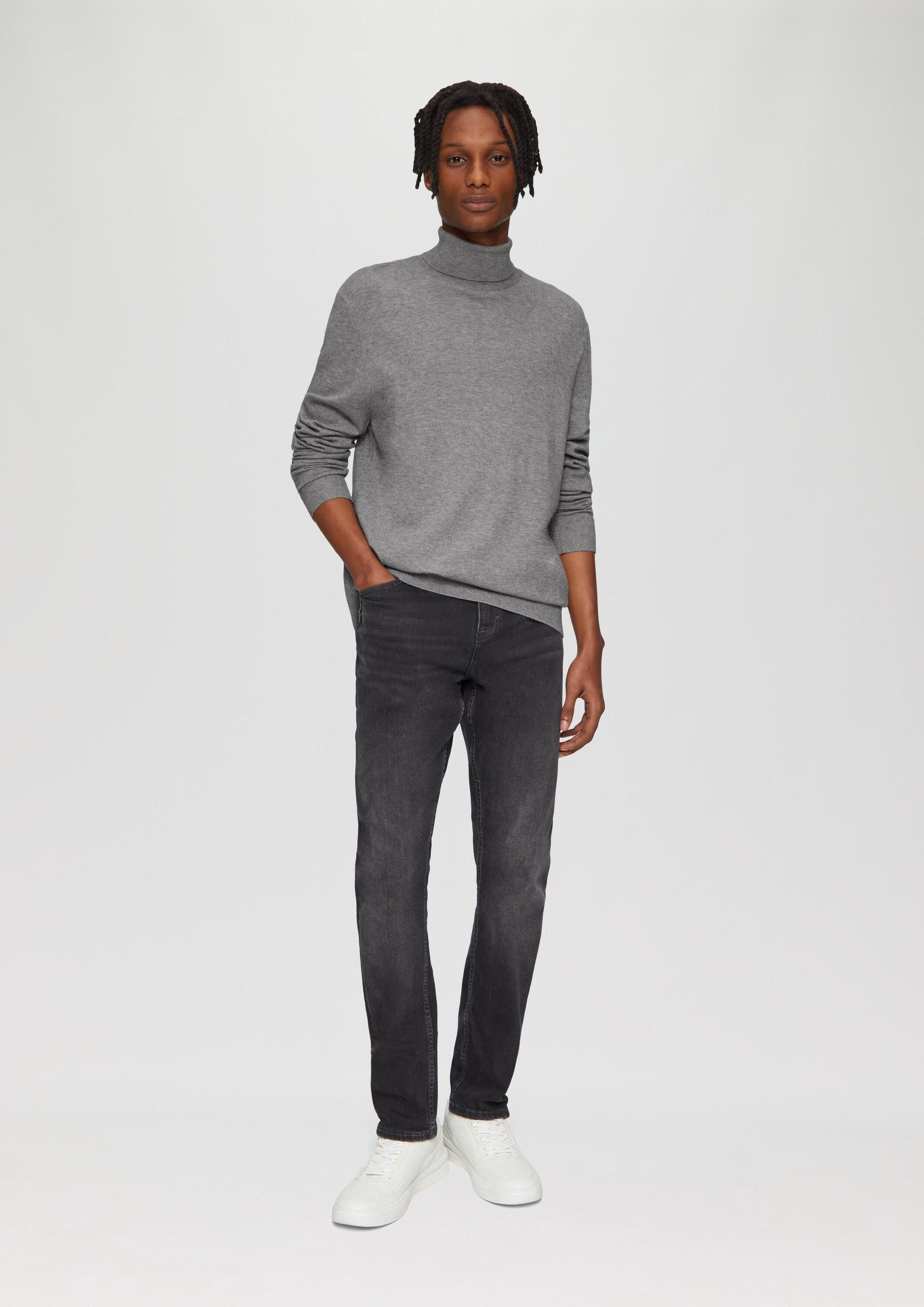 QS Longpullover Strickpullover Slim-Fit-Pullover mit Rollkragen