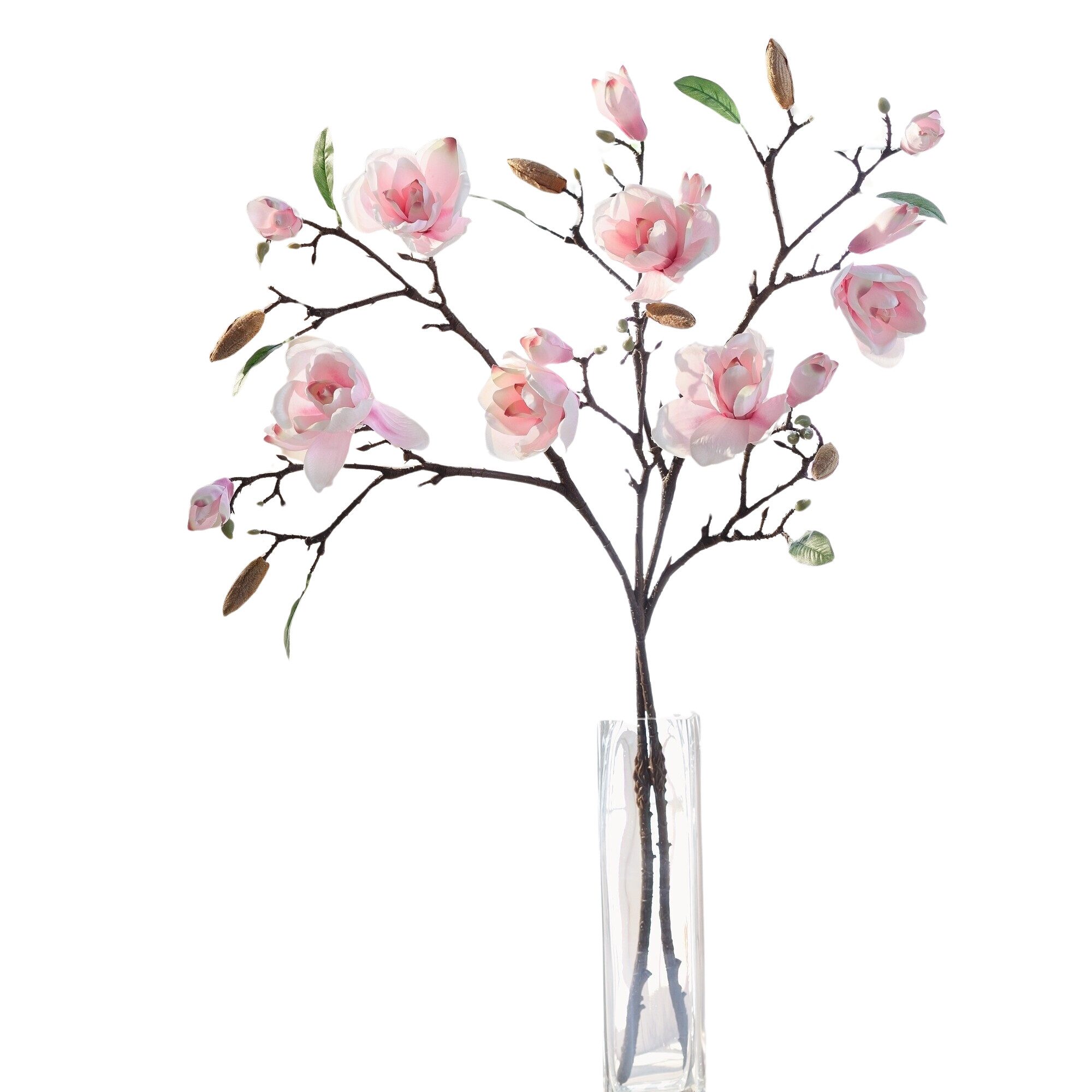 Kunstblume "Magnolie" zarte weiß + rosa Magnolienblüten, Dekozweige, Kunstpflanze Magnolie, Dekoleidenschaft, Höhe 82 cm, mit Textilblüten. € 22,95, (€ 22,95 pro 1 Paar).