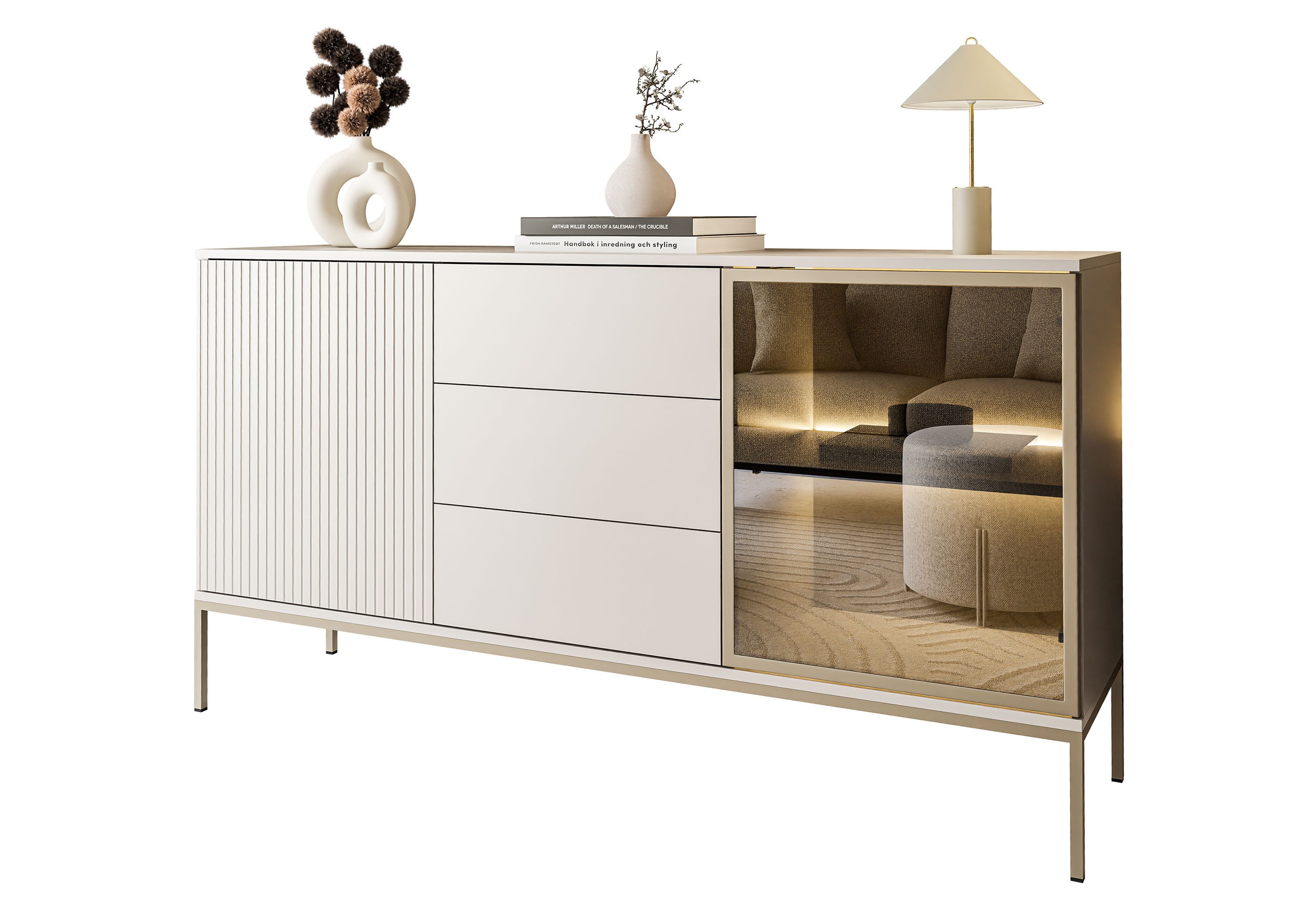 Lookway Kommode ECLIPSE KSZ154 Kaschmir mit Beleuchtung