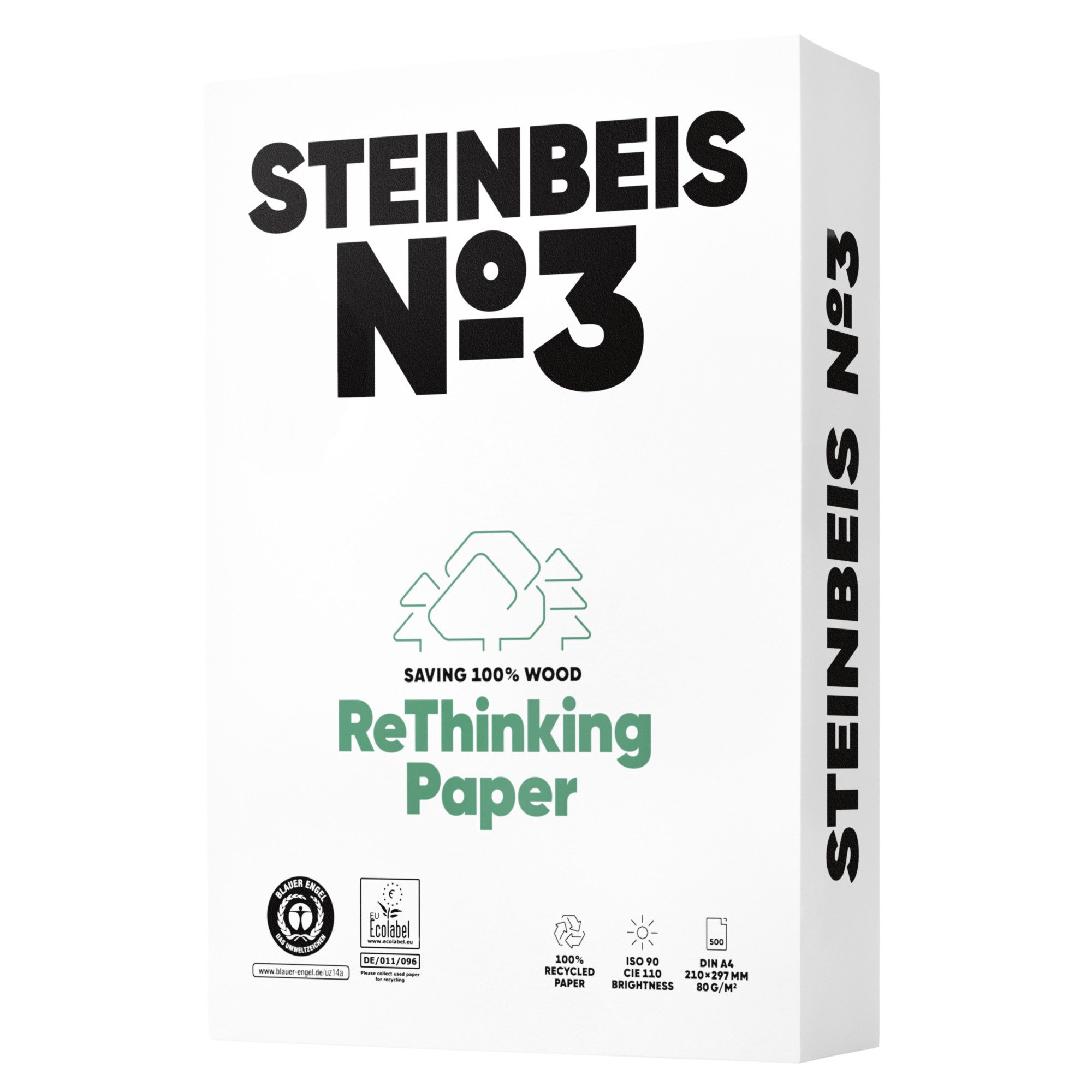 STEINBEIS Kopierpapier Steinbeis Kopierpapier No.3 ISO 90 K1601666080A A4 500 Blatt (5 Stück)