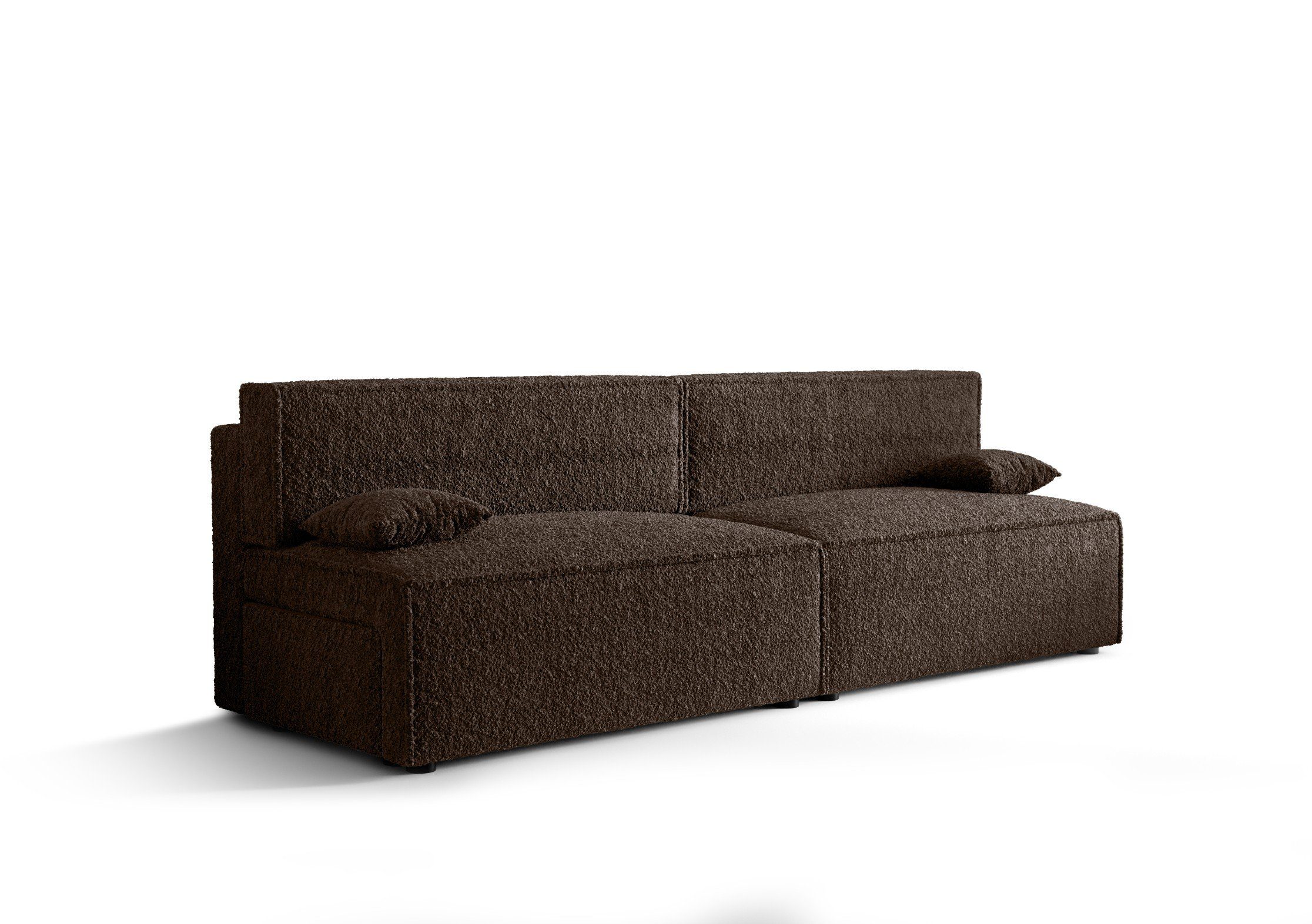 262cm mit Sofa und MIRAX2 Schlaffunktion COUCH Dunkelgrau Bettkasten pressiode Schlafsofa,