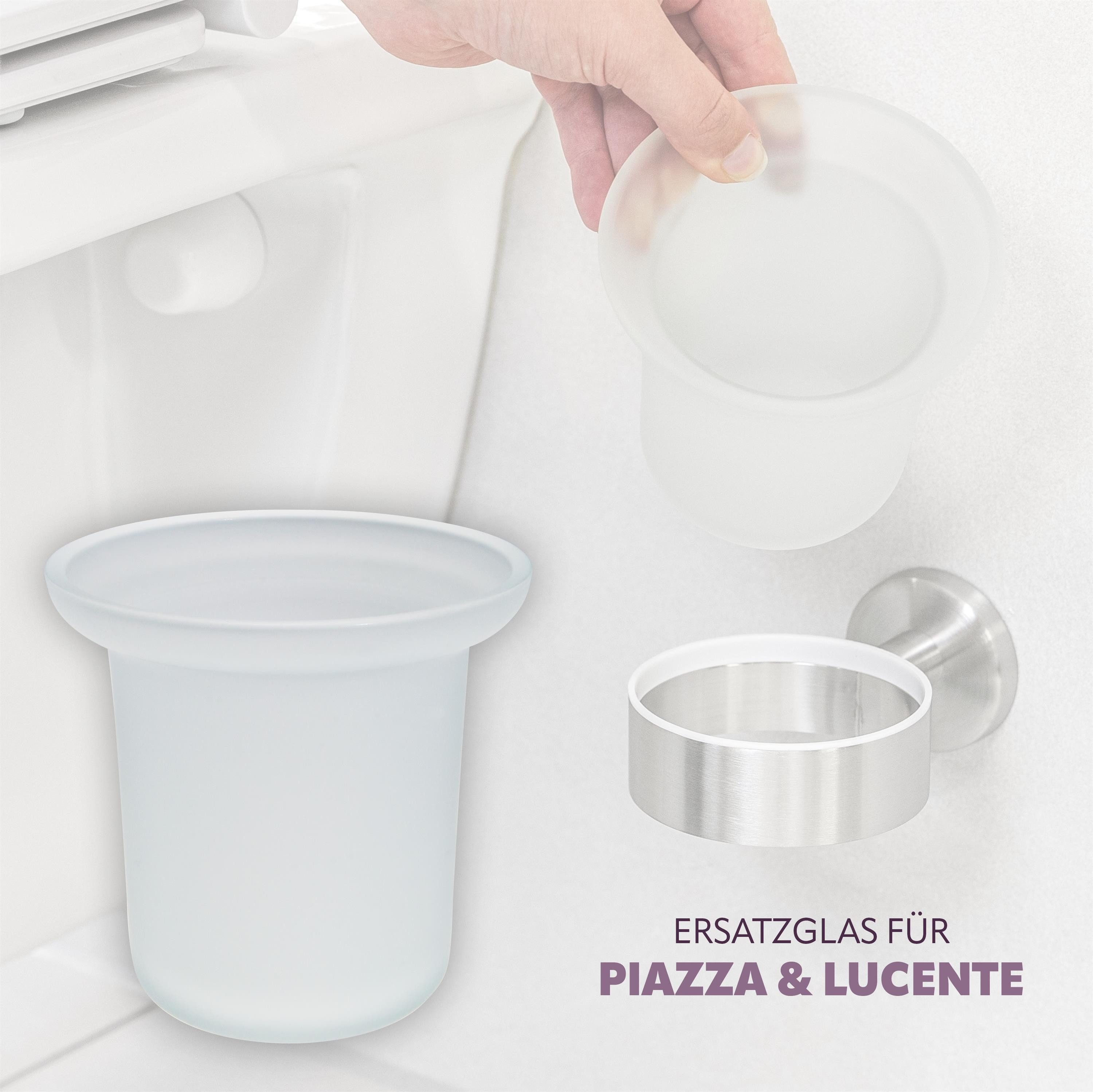 bremermann WC-Reinigungsbürste Bad-Serie PIAZZA & LUCENTE - Ersatzglas für WC-Garnituren, Piazza & Lucente, (1-tlg)