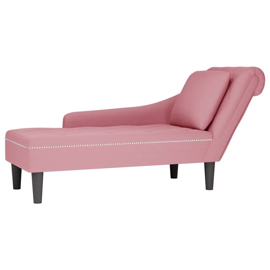 vidaXL Chaiselongue Chaiselongue mit Kissen und Rechter Armlehne Rosa Samt, günstig online kaufen