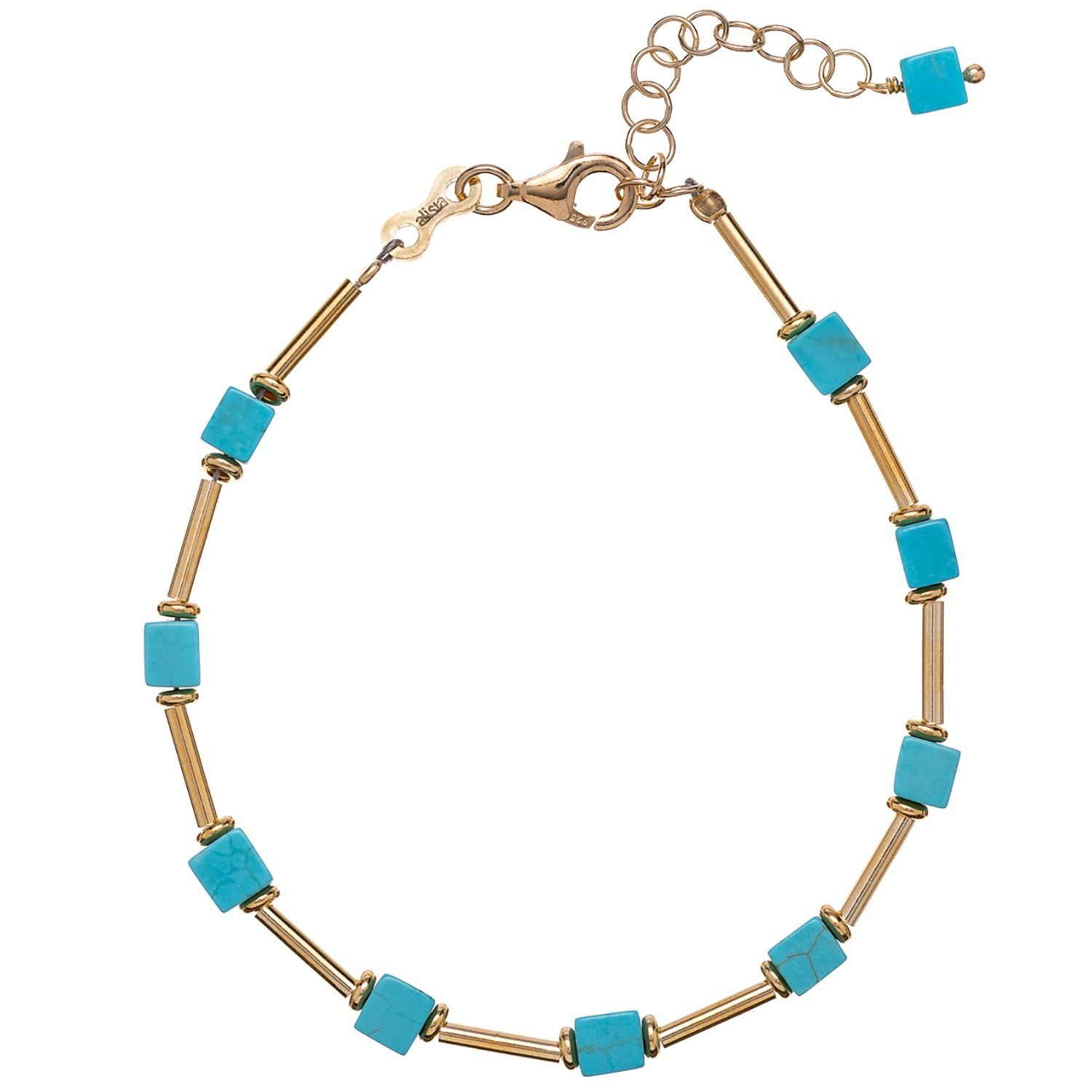 Alisia Silberarmband Damen-Silber Vergoldet mit Türkis