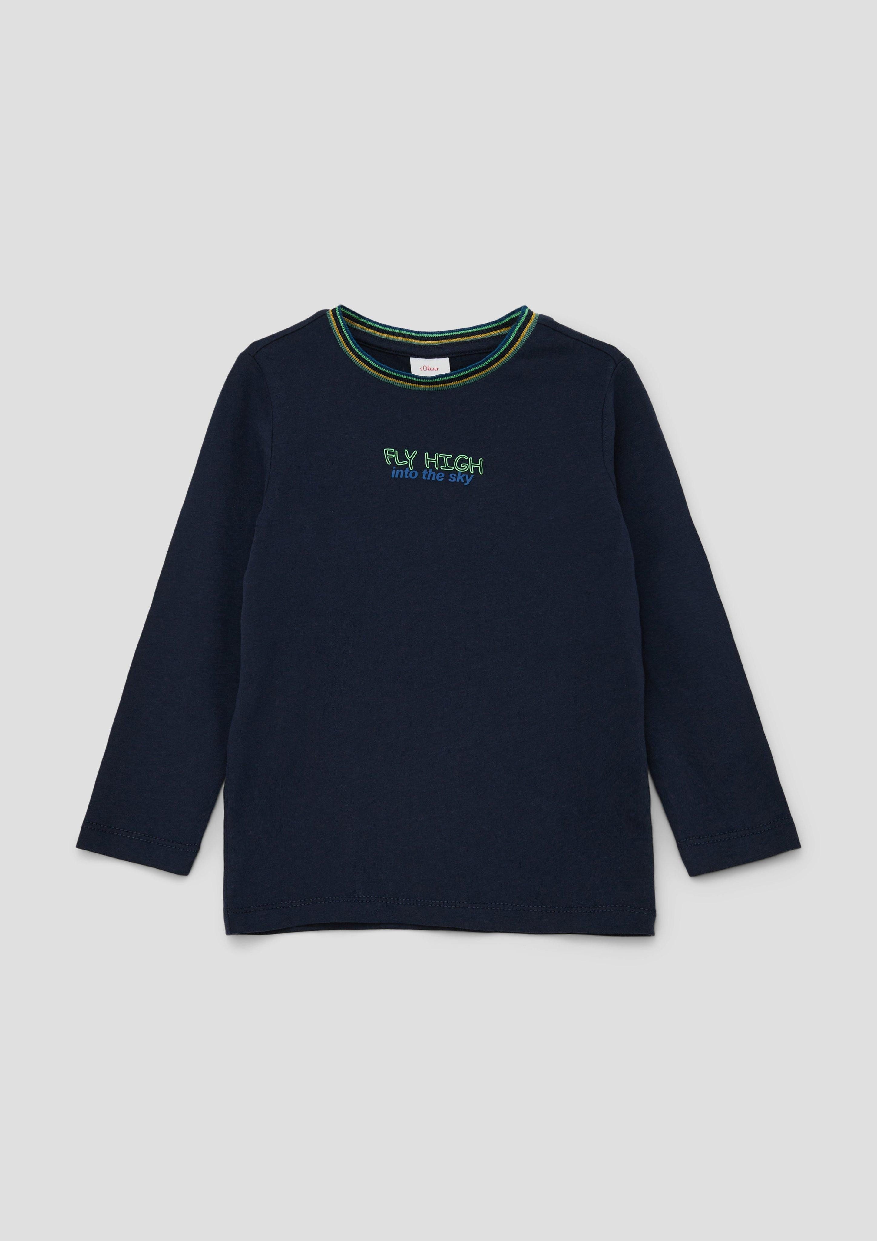 Langarmshirt Longsleeve mit Schrift-Print