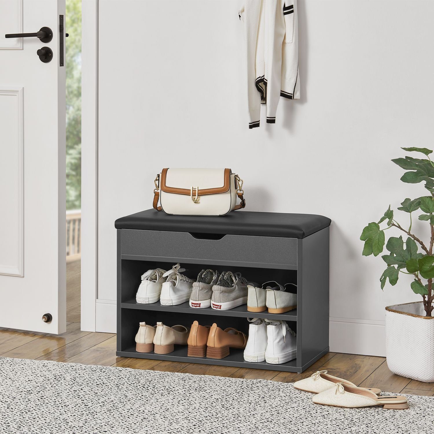 Juskys Schuhregal, mit Klappdeckel, für 6 günstig online kaufen