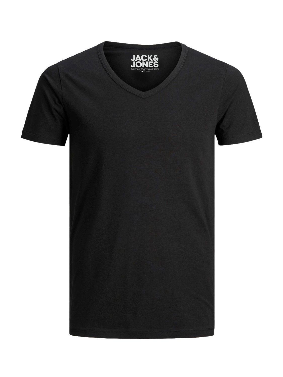 (3-tlg., Pack) V-Neck T-Shirt kurz 3er (BL/GR/WH) Basic Jones etwas Mix & 1 Jack länger nicht geschnitten, zu