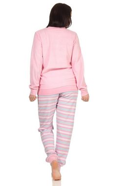 Creative by Normann Pyjama Damen Frottee Schlafanzug mit Bündchen - auch in Übergrößen