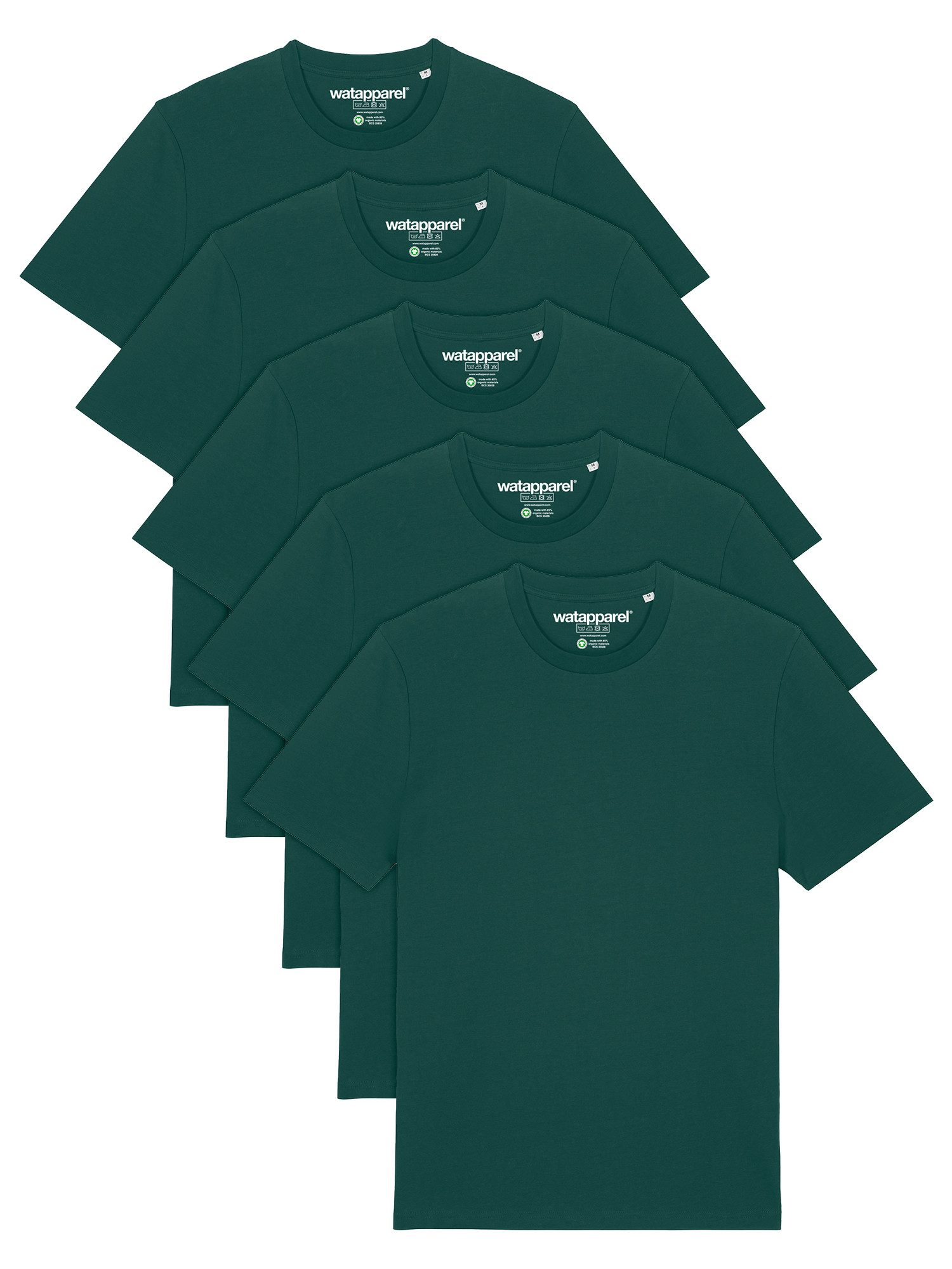 T-Shirt 5er Multipack Bio Basic T-Shirt Glazed Green