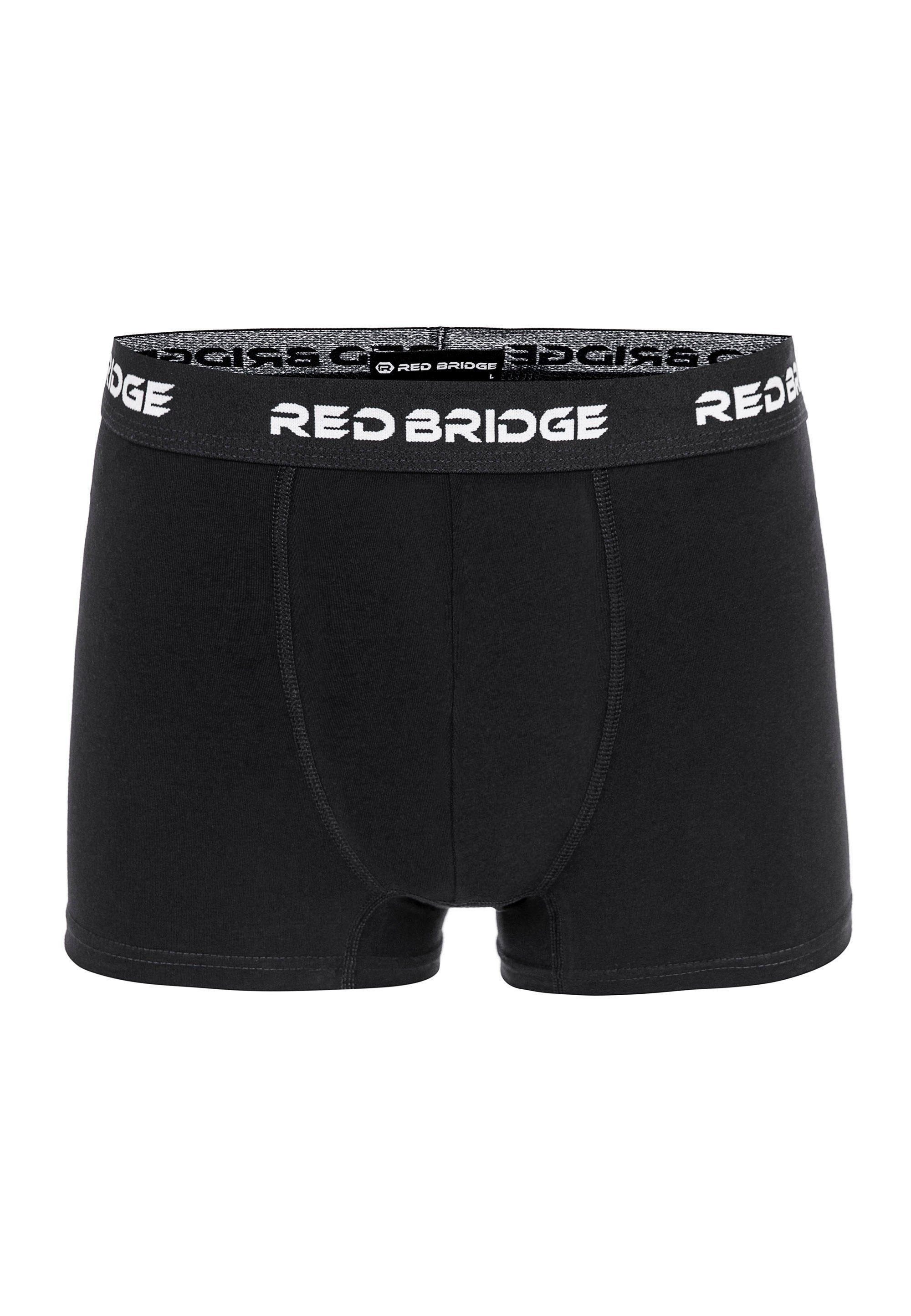 RedBridge mit schwarz trendigem Boxershorts (10-St) Bangor Logobund