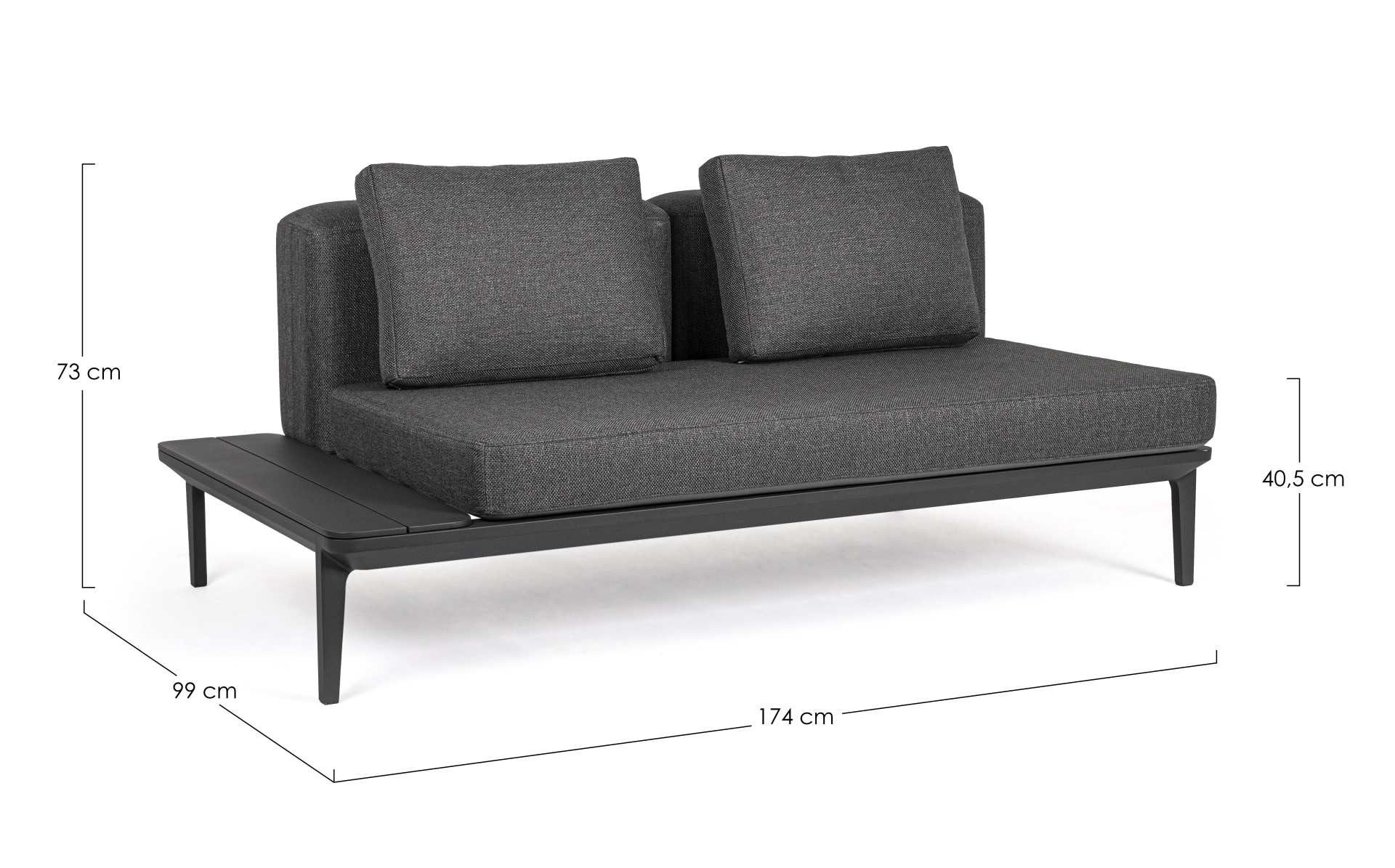 Feeling4Home Gartensofa Matrix aus Aluminium, Anthrazit