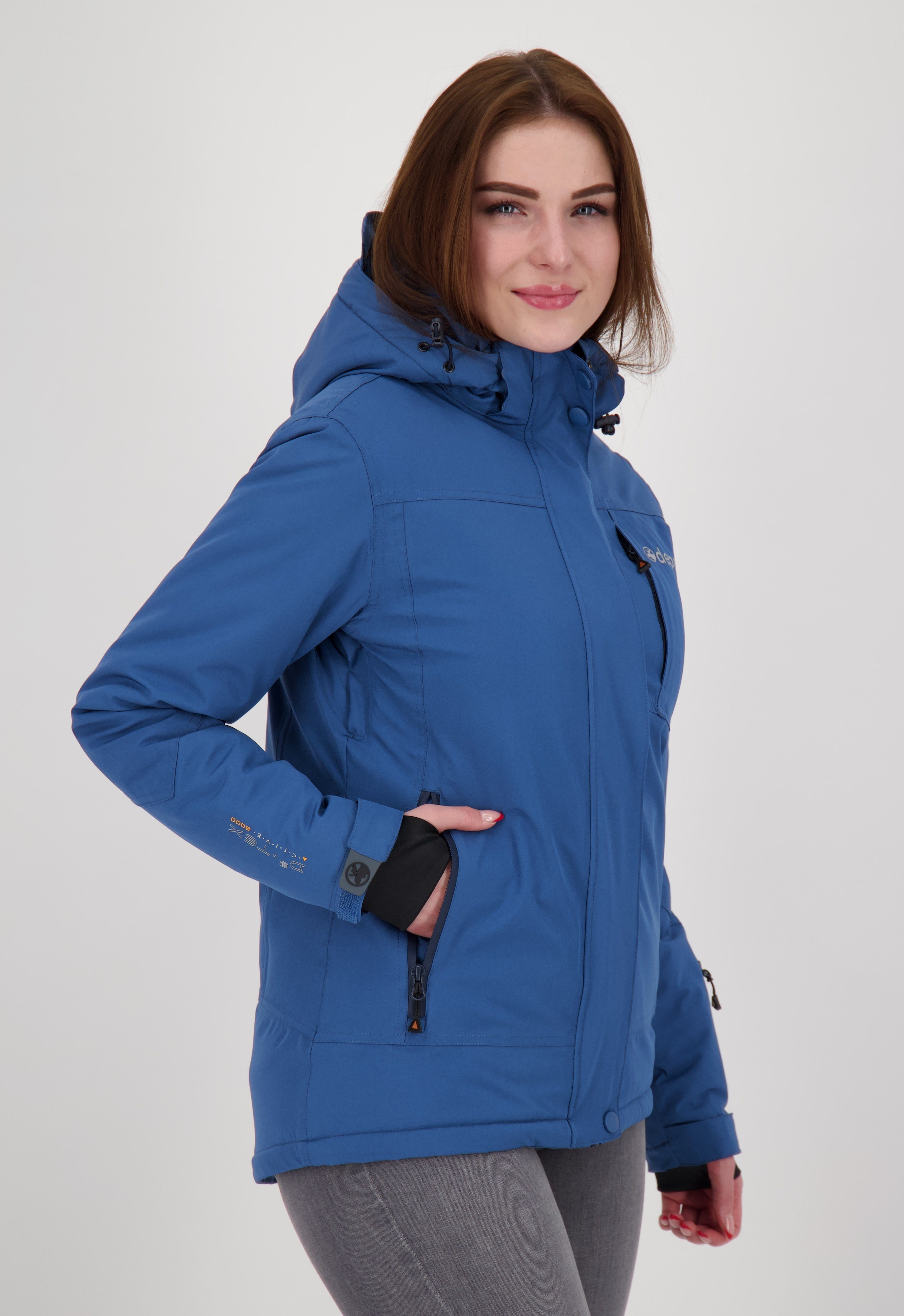 WOMEN herausnehmbarem NEW Winterjacke mit CS Windfang auch erhältich, Active blue MONTREAL in großen Größen DEPROC