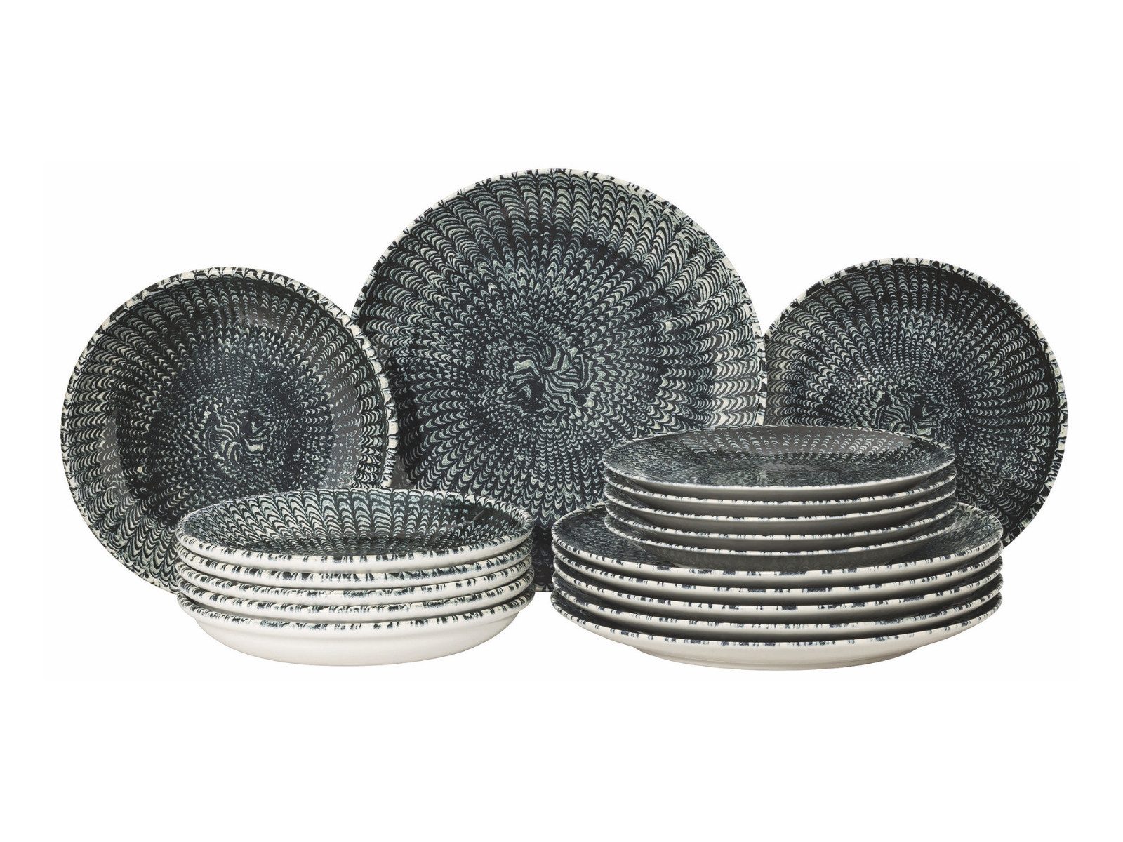 Rosenthal Geschirr-Set Sandora Darkblue Tellerset 18tlg, Porzellan