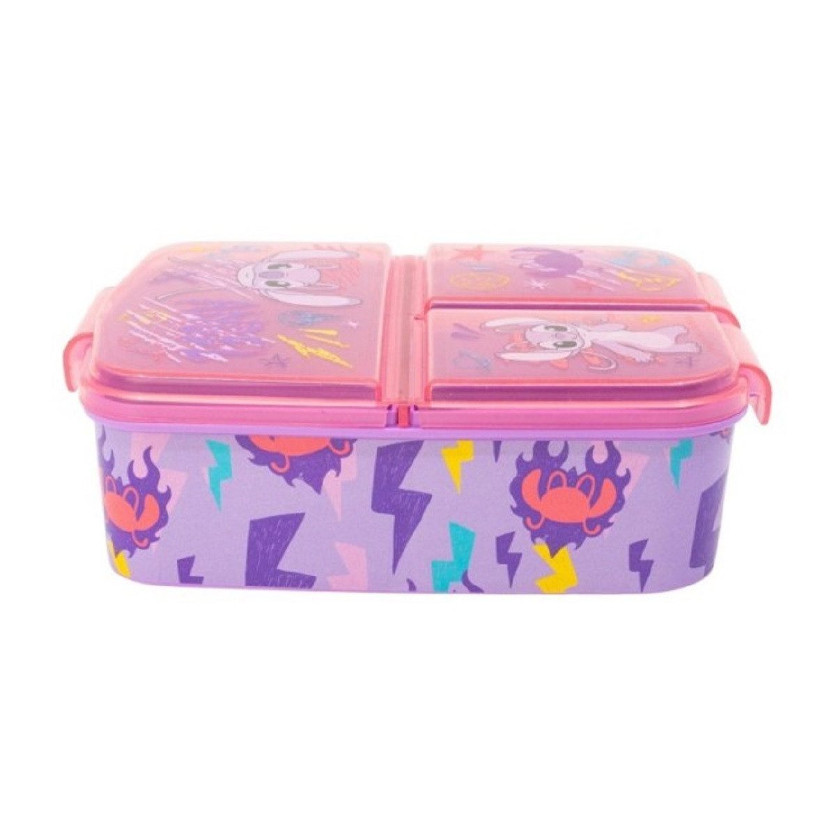 Disney Lunchbox Stitch Angel Lunchbox Kinder Brotdose mit 3 Fächern Pausenbox, (Packung)