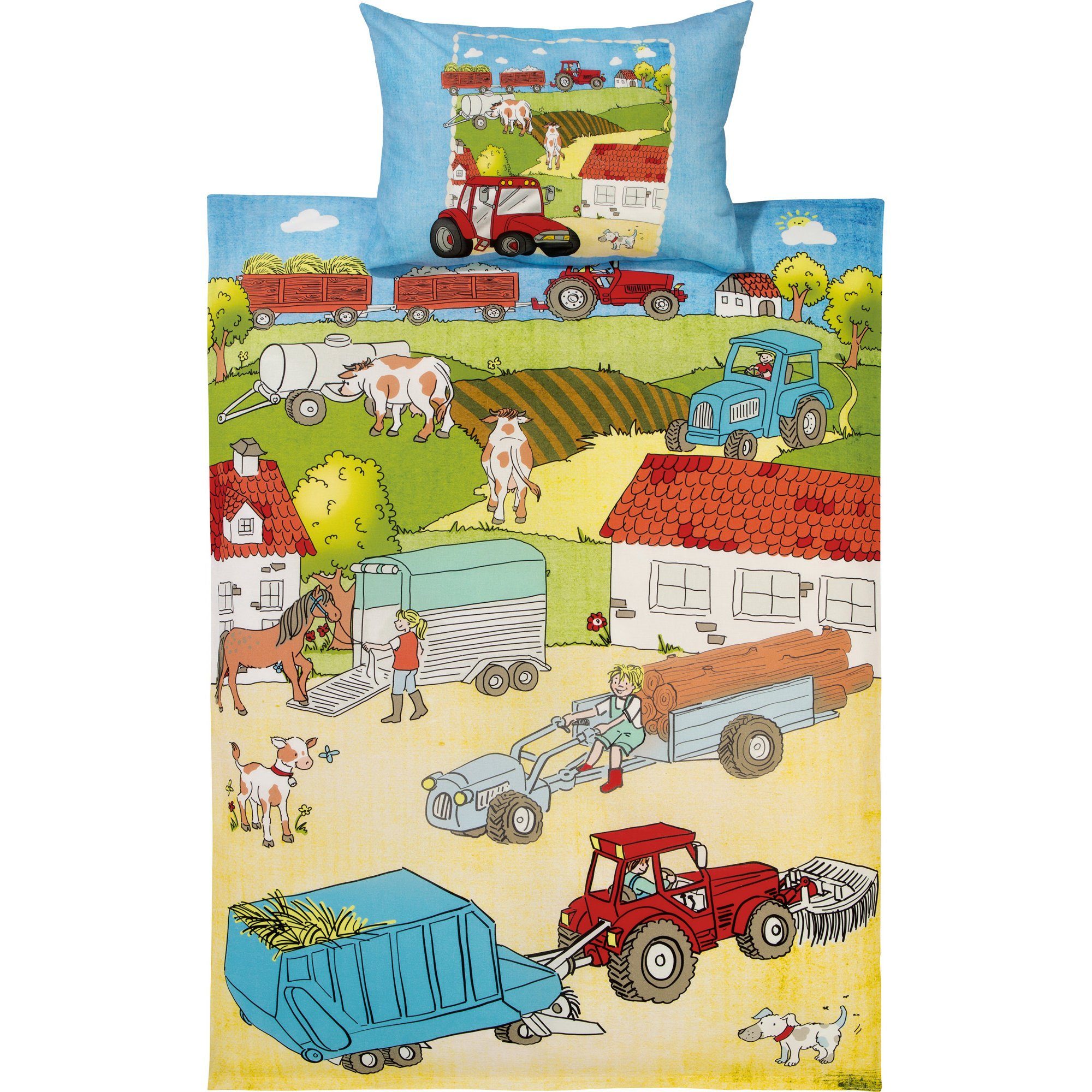 Erwin Müller Kinderbettwäsche Kinder-Bettausstattung Sparpaket 5-teilig, Renforcé, Motiv