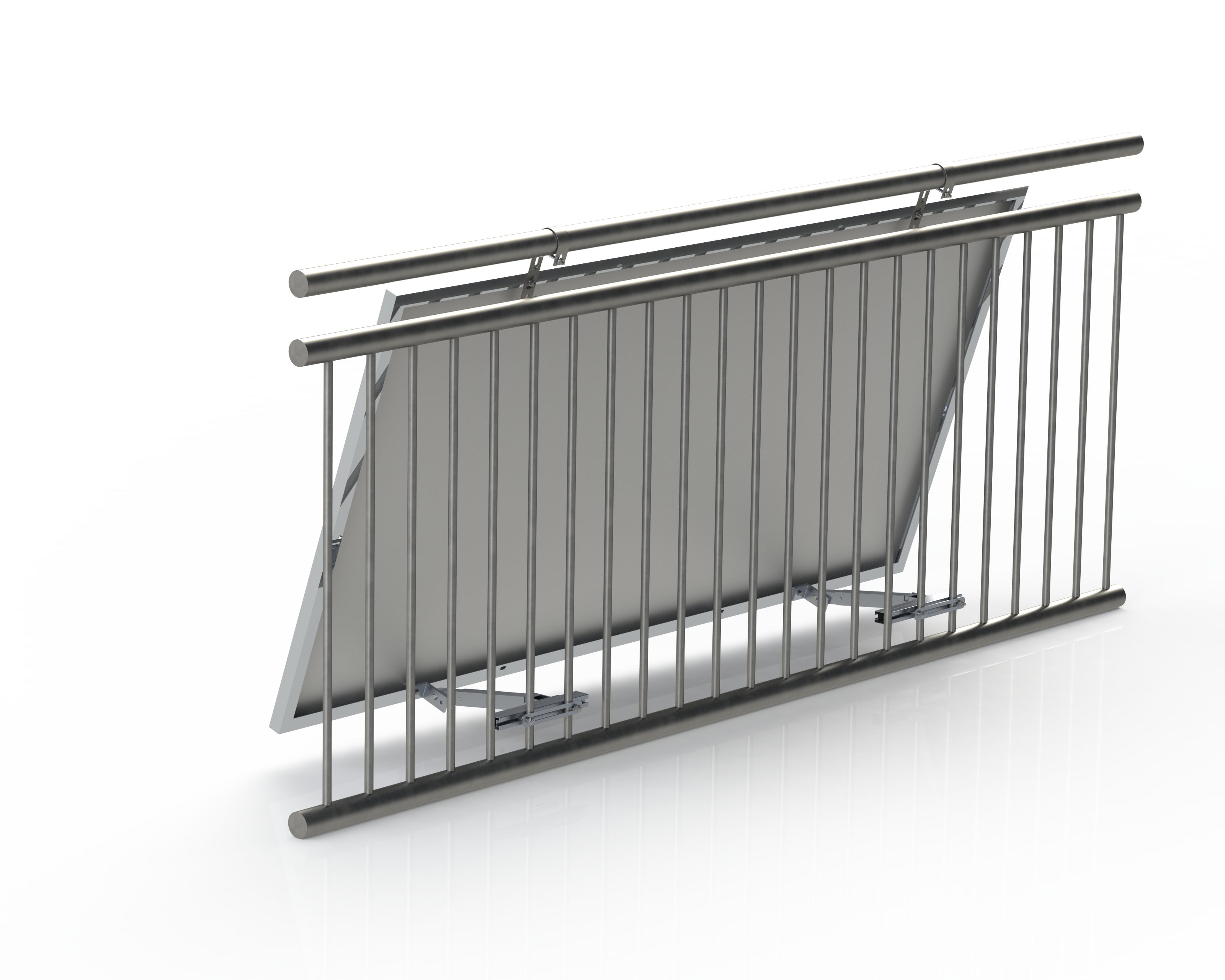 smartEC Solarmodul-Halterung Balkonhaken 2er Montageset, (Schutzstreifen TÜV geprüft Winkel einstellbar 0-15° Geländer Haken)