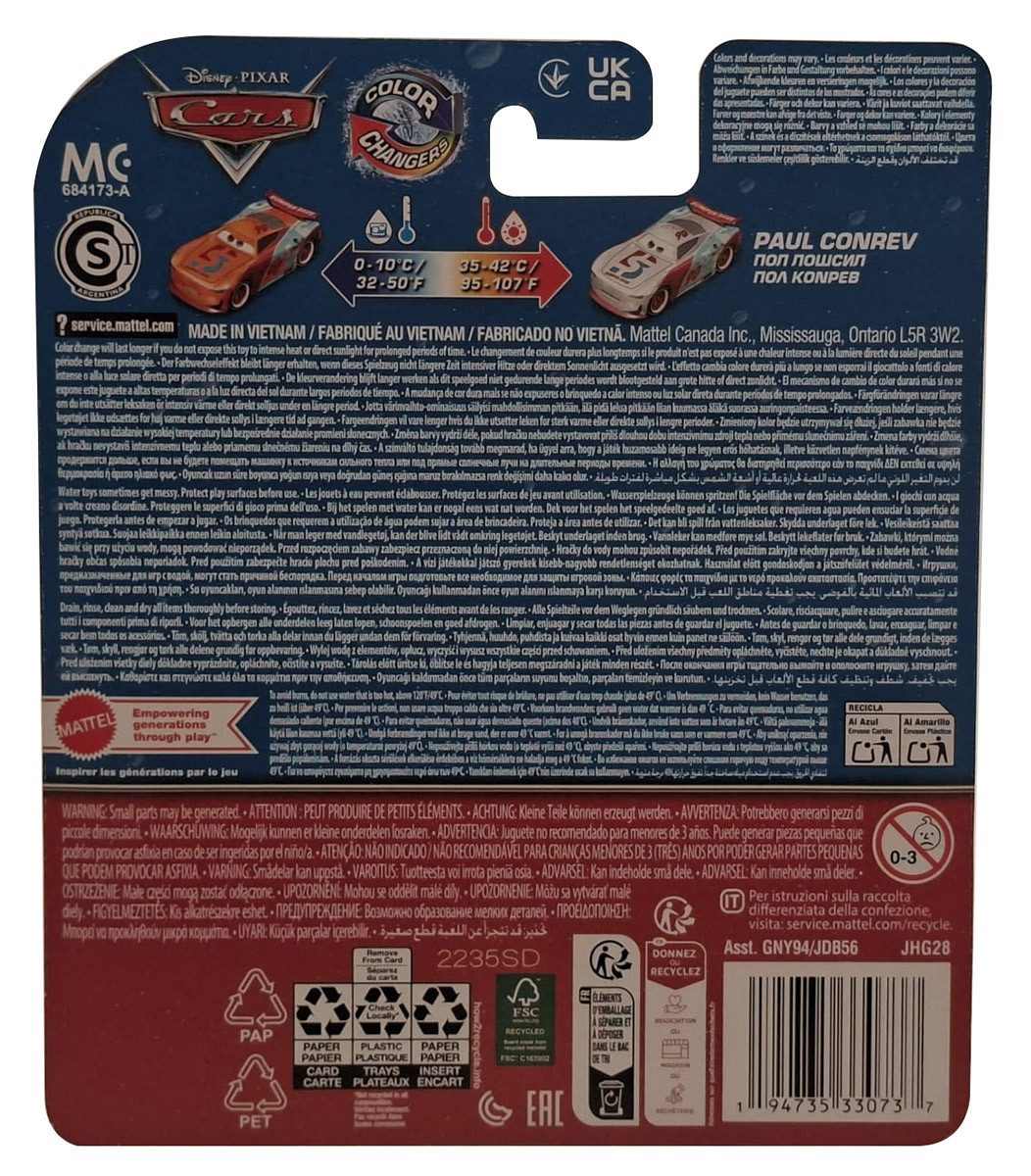 Disney Spielzeug-Auto Mattel JHG28 Disney Pixar Cars Paul Conrev Color Changers, Fahrzeuge