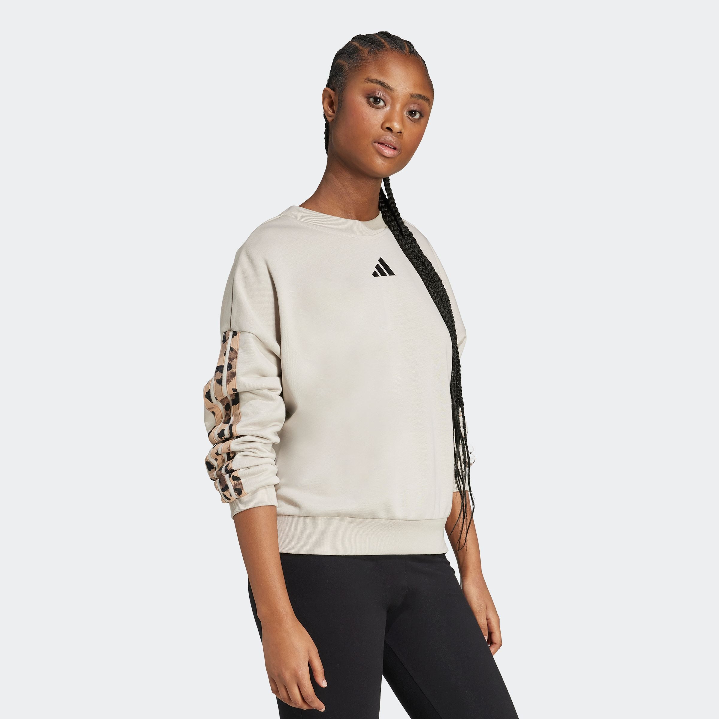 adidas Sportswear Sweatshirt W AOP SWT sportlicher Stil, 3-Streifen im Leop günstig online kaufen