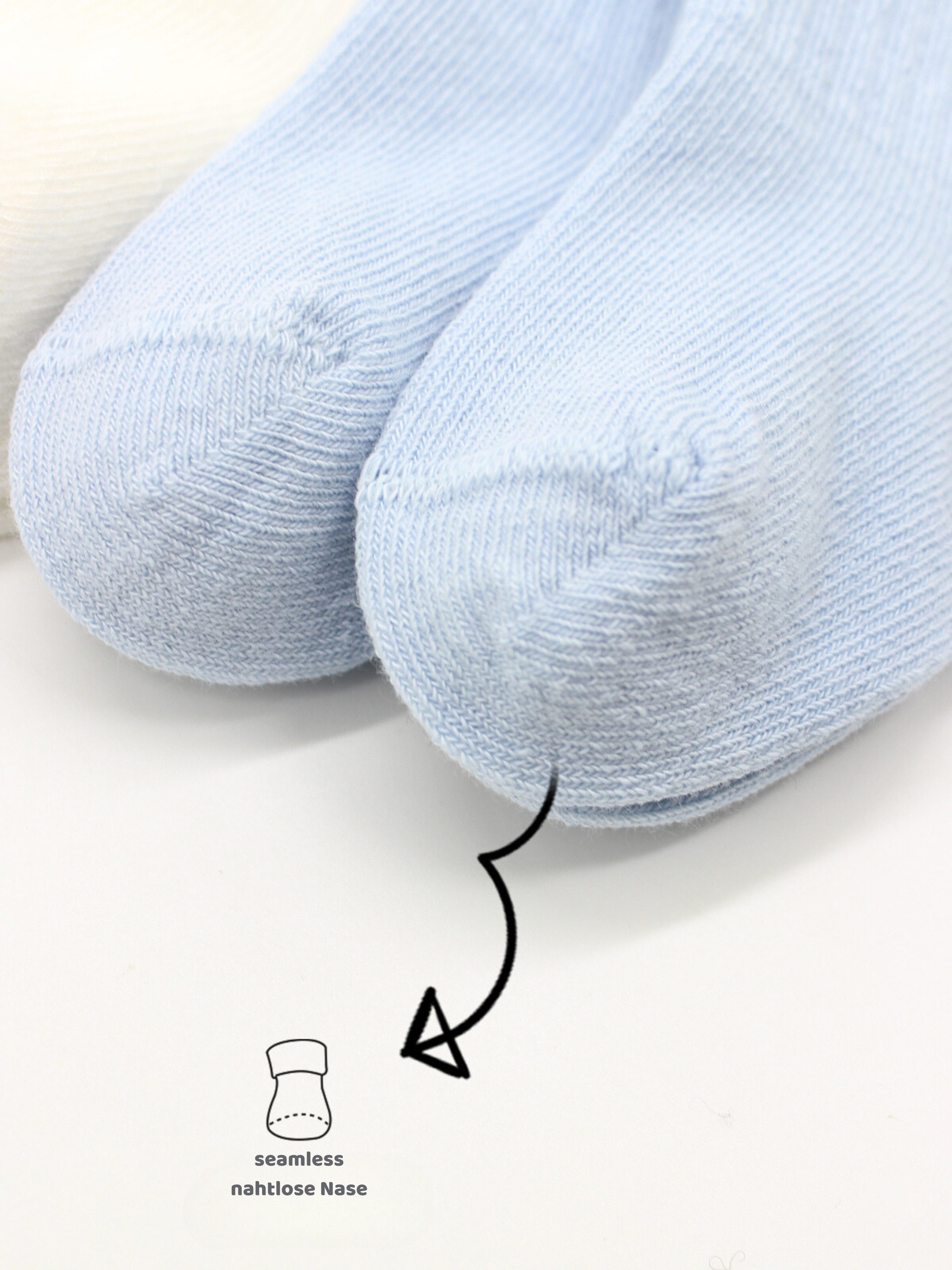 bistyle Socken für Babys Neugeborene Babysocken Jungen Mädchen Kurzsocken (Set, 6-Paar, 6er-Pack) gerippt Bio-Baumwolle GOTS zertifiziert 0-6 Monate bis 2-3 Jahre