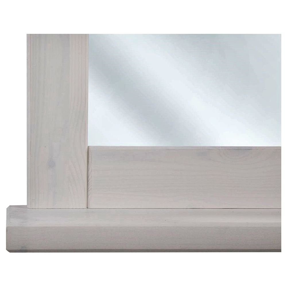Lomadox Badspiegel MIRROR-56, Badspiegel 70cm Massivholz Rahmen Ablage weiß Kiefer Landhaus