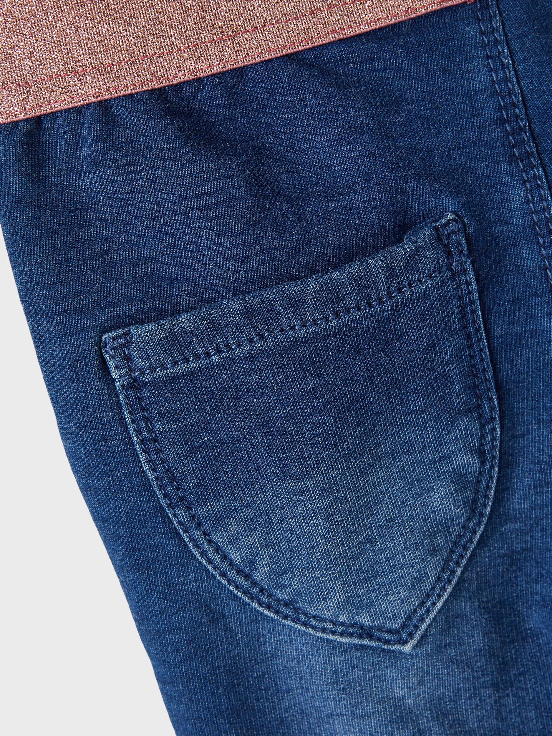 GOLD SWE LUREX NMFSALLI DNMTORINA Name denim/Detail ROSE LEGGING Skinny-fit-Jeans dark It blue